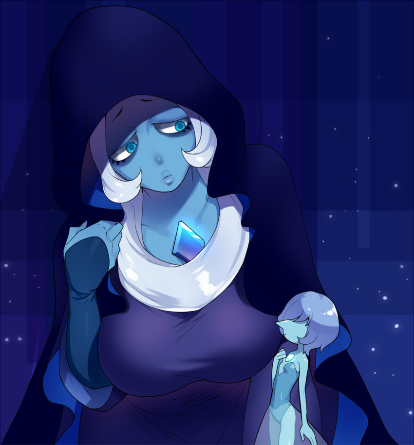 blue diamond (steven universe), blue pearl (steven universe), hayami, steven universe, big breasts, breasts, hiuna, mogiki, white hair, 