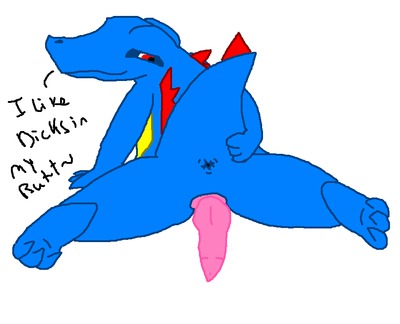 totodile, color, anus, back view, male, male only, penis, pokemon, solo, 