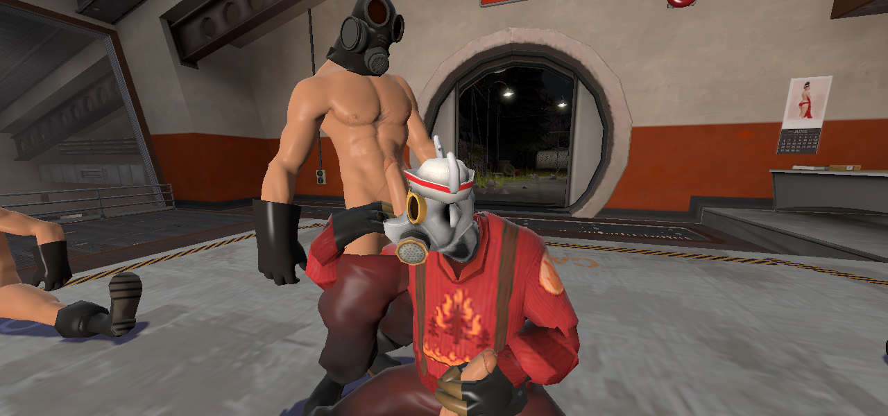 pyro, team fortress 2, balls, masked, masturbation, 