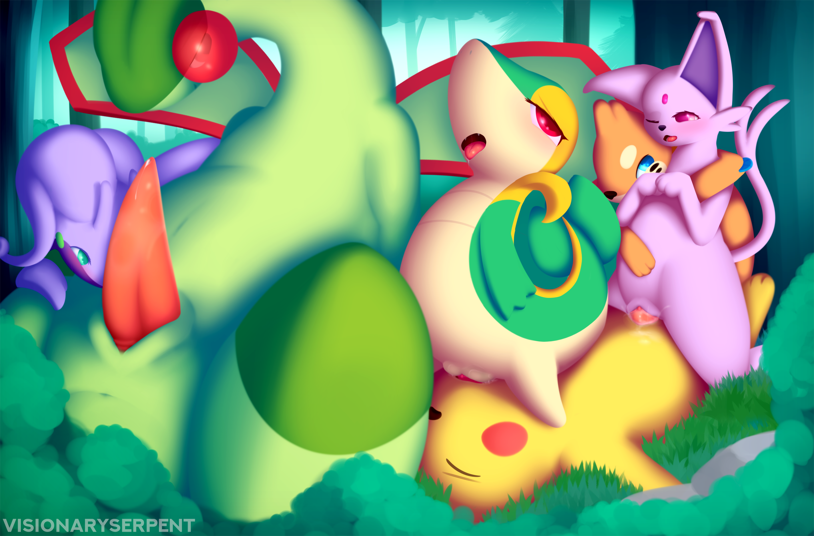 Pikachu and snivy