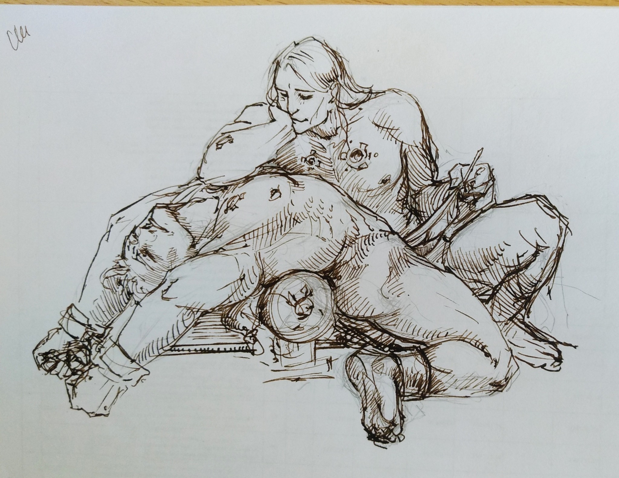 blood angel, space marine, warhammer 40k, sketch, 2boys, bondage, chained ankles, chained wrists, edging, feathers, gay, gay sex, imperial fists (space marine), long hair, long hair male, male focus, mamonna, muscular, muscular male, nude male, penis, penis out, warhammer 40000, 