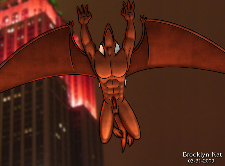 brooklyn kat, brooklyn (gargoyles), disney, gargoyles, 1boy, balls, erection, male, male only, penis, solo, 