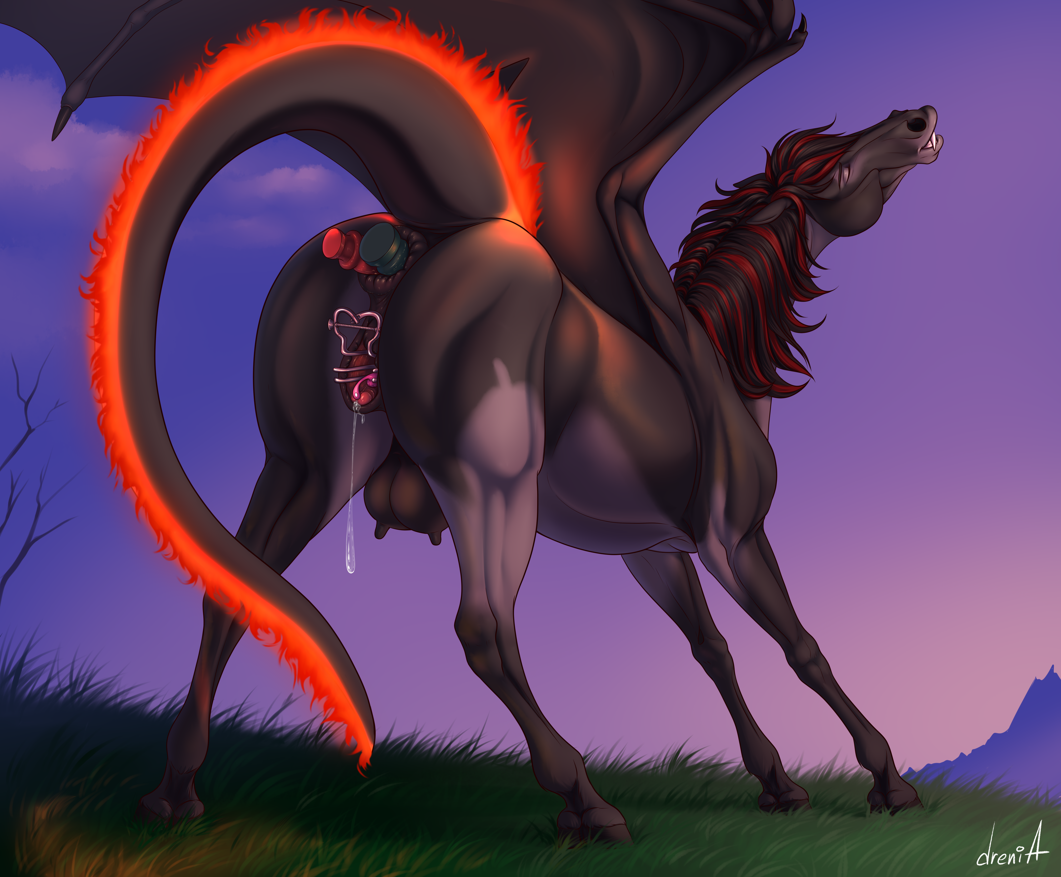 absurd_res anal anal_sex bodily_fluids dildo dildo_in_ass dildo_insertion double_anal double_dildo double_penetration dragon drenia dripping equid equine female fire genital_fluids genitals hi_res horse looking_pleasured mammal mane mythological_creature mythological_equine mythological_scalie mythology object_in_ass pegasus penetration raised_tail scalie sex_toy sex_toy_in_ass sex_toy_insertion spread_vulva spreading tail teats toy_in_pussy vaginal_fluids vulva wings