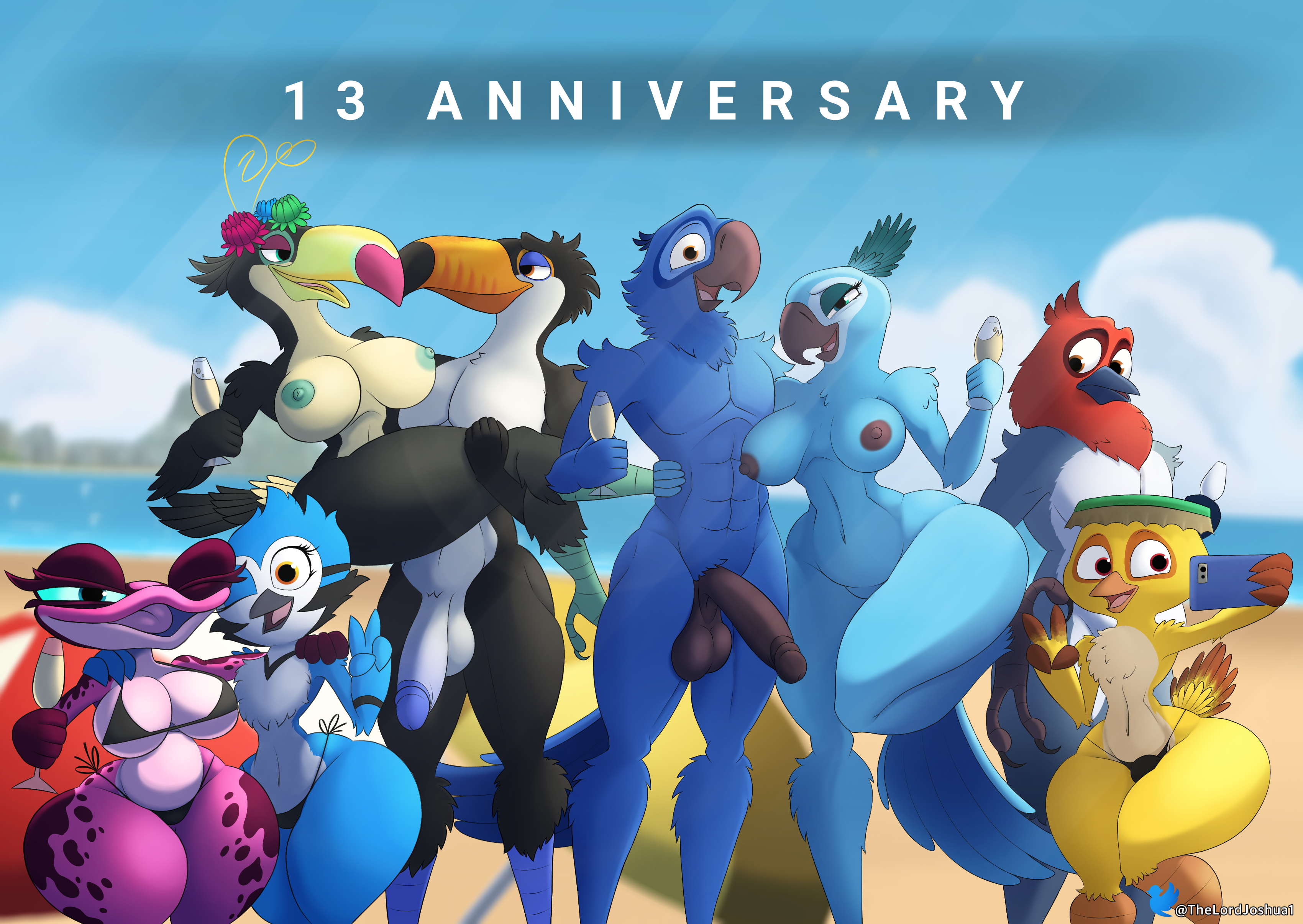 20th_century_fox 20th_century_studios absurd_res amphibian amphibian_humanoid animal_humanoid anthro areola ass avian avian_feet avian_humanoid balls beak biceps big_ass big_balls big_breasts big_butt big_penis bikini bikini_bottom bikini_thong bird bird_humanoid black_penis blu_(rio) blue_body blue_eyes blue_glans blue_jay blue_sky_studios breasts bulge canary cardinal-tanager cardinal_(bird) carrying_another celebration cellphone city clothed clothed/nude clothing cloud container corvid corvidae cup curvy_female electronics eva_(rio) feathers female female/female finch frog frog_humanoid gabi_(rio) genitals gesture glans group hand_gesture hand_on_hip hand_on_shoulder hat headgear headwear hi_res holding_container holding_cup holding_object humanoid jay_(bird) jewel_(rio) keel-billed_toucan larger_female larger_male looking_at_another looking_at_viewer looking_pleasured macaw male male/female multicolored_body neotropical_parrot new_world_jay nico_(rio) nipples nude nude_female nude_male on_one_leg orange_eyes oscine parasol parrot parrot_humanoid passerine pedro_(rio) penis phone pink_body poison_dart_frog rafael_(rio) ramphastos red-crested_cardinal rio_(film) rio_(series) rio_2 seaside selfie short_stack size_difference smaller_female smaller_male spix's_macaw standing swimwear tail tail_feathers tanager teapot_(body_type) text thelordjoshua1 thick_thighs toco_toucan tongue tongue_out toucan true_parrot v_sign watermark wide_hips yellow_body zafiro_(thelordjoshua)