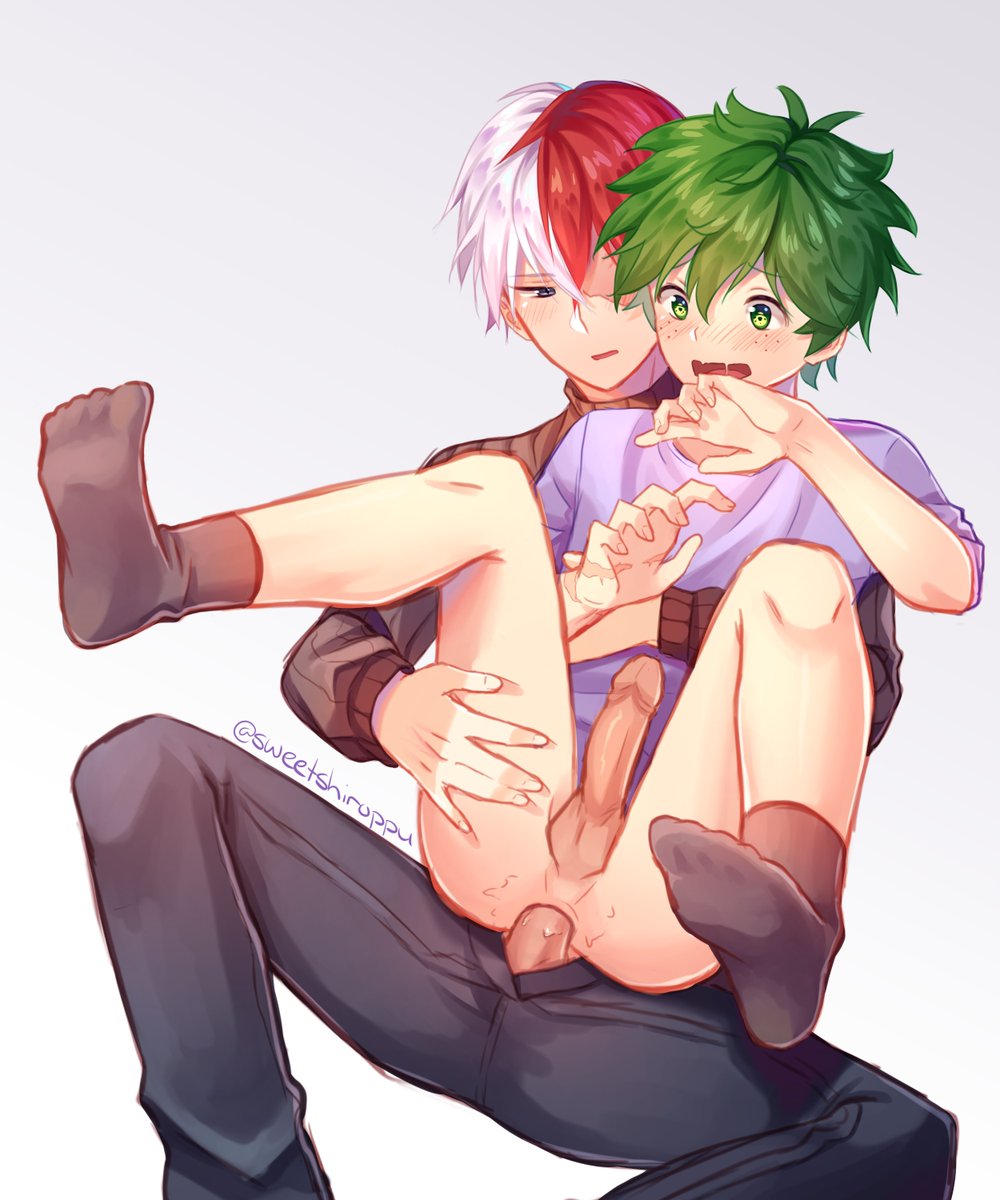 izuku <b>midoriya</b>, shouto <b>todoroki</b>, my hero <b>academia</b>, white background, 2boys,...