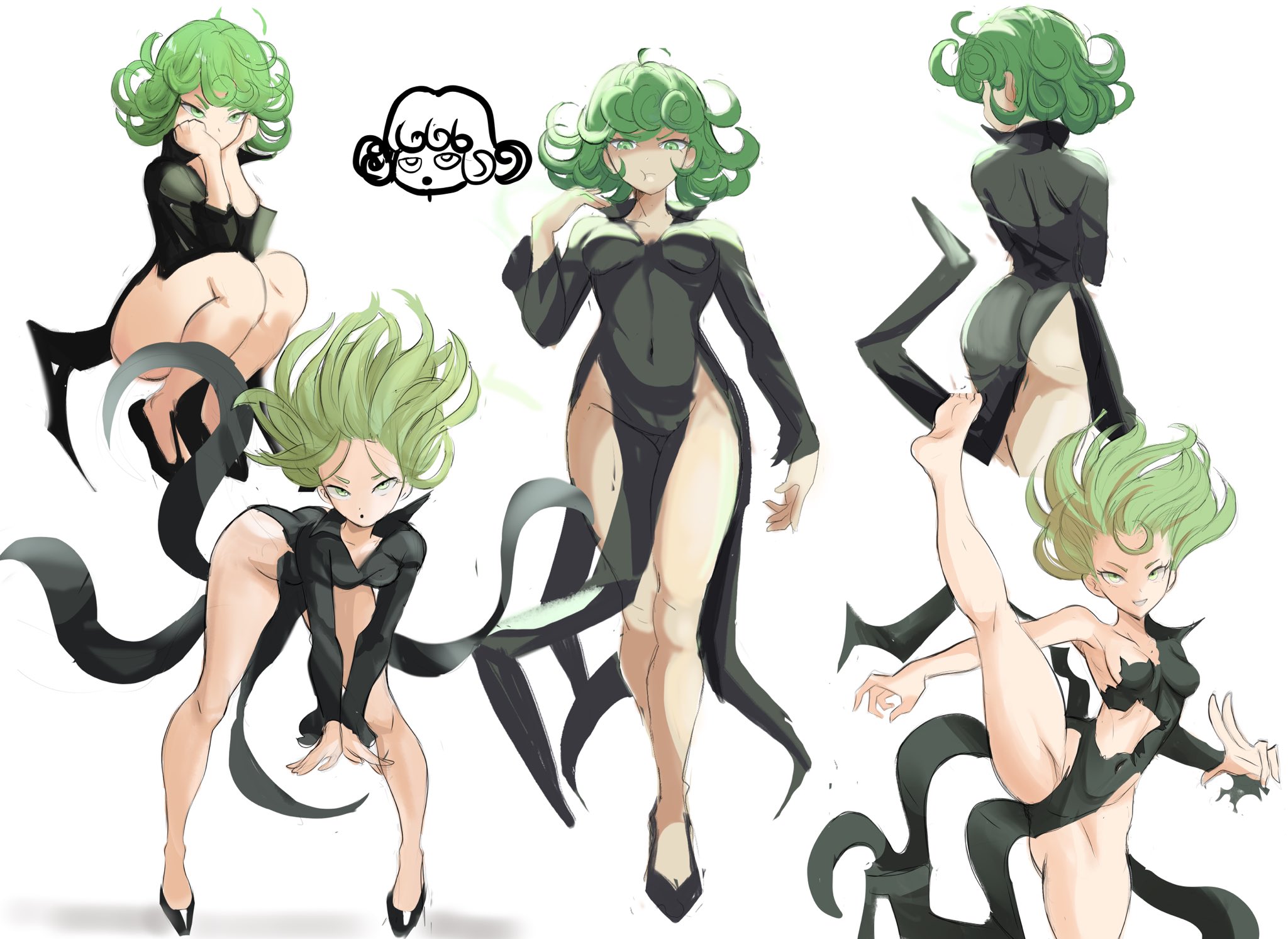 tatsumaki, one-punch man, commentary, english commentary, highres, simple b...