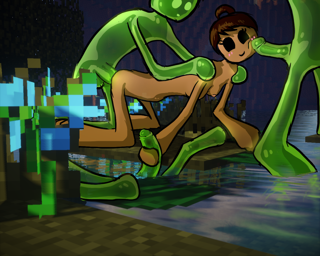 Rule34 - If it exists, there is porn of it / qwertyas1, slime (minecraft),  steve (minecraft) / 1147887