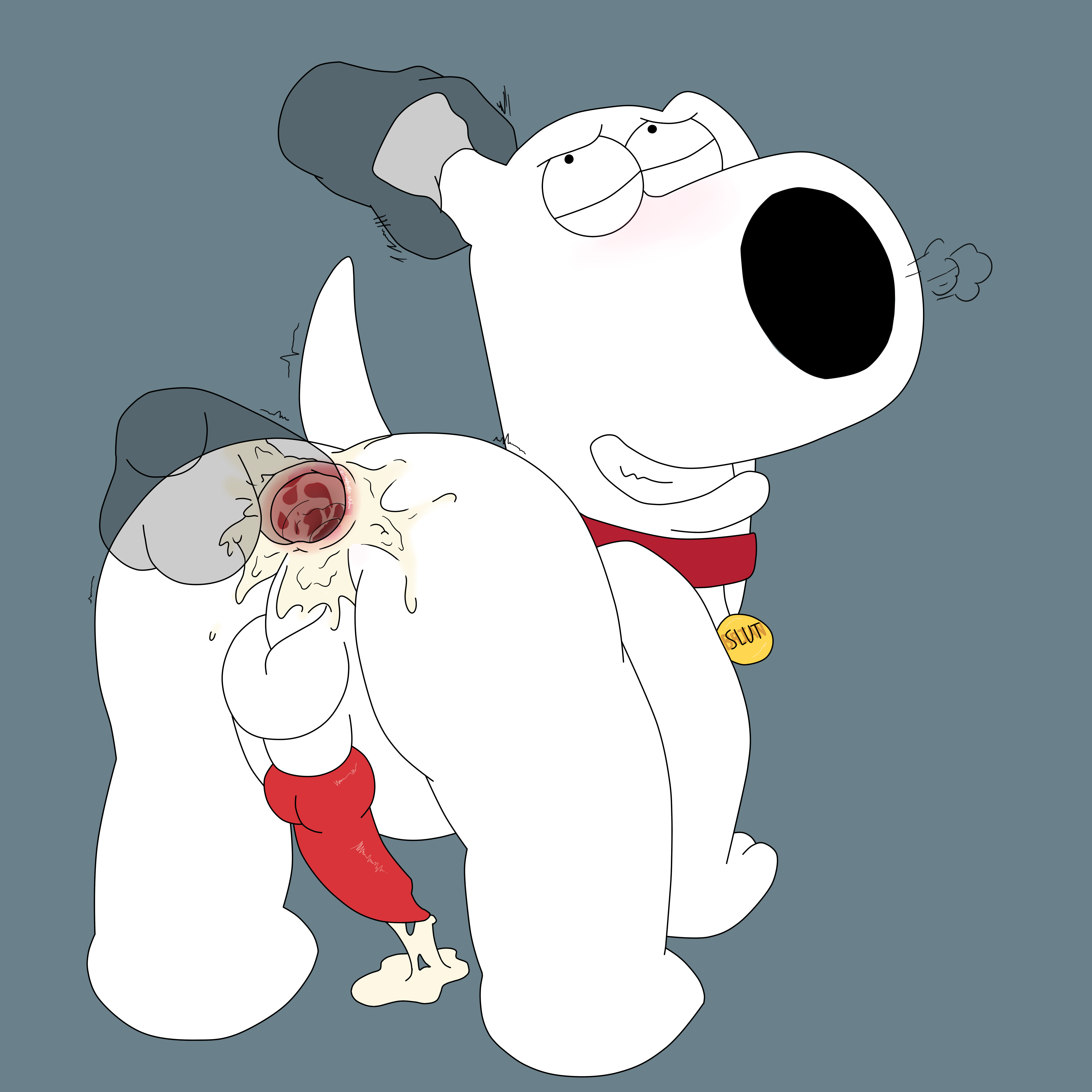 brian griffin, family guy, 2018, simple background, anal, anal sex, ass, ba...