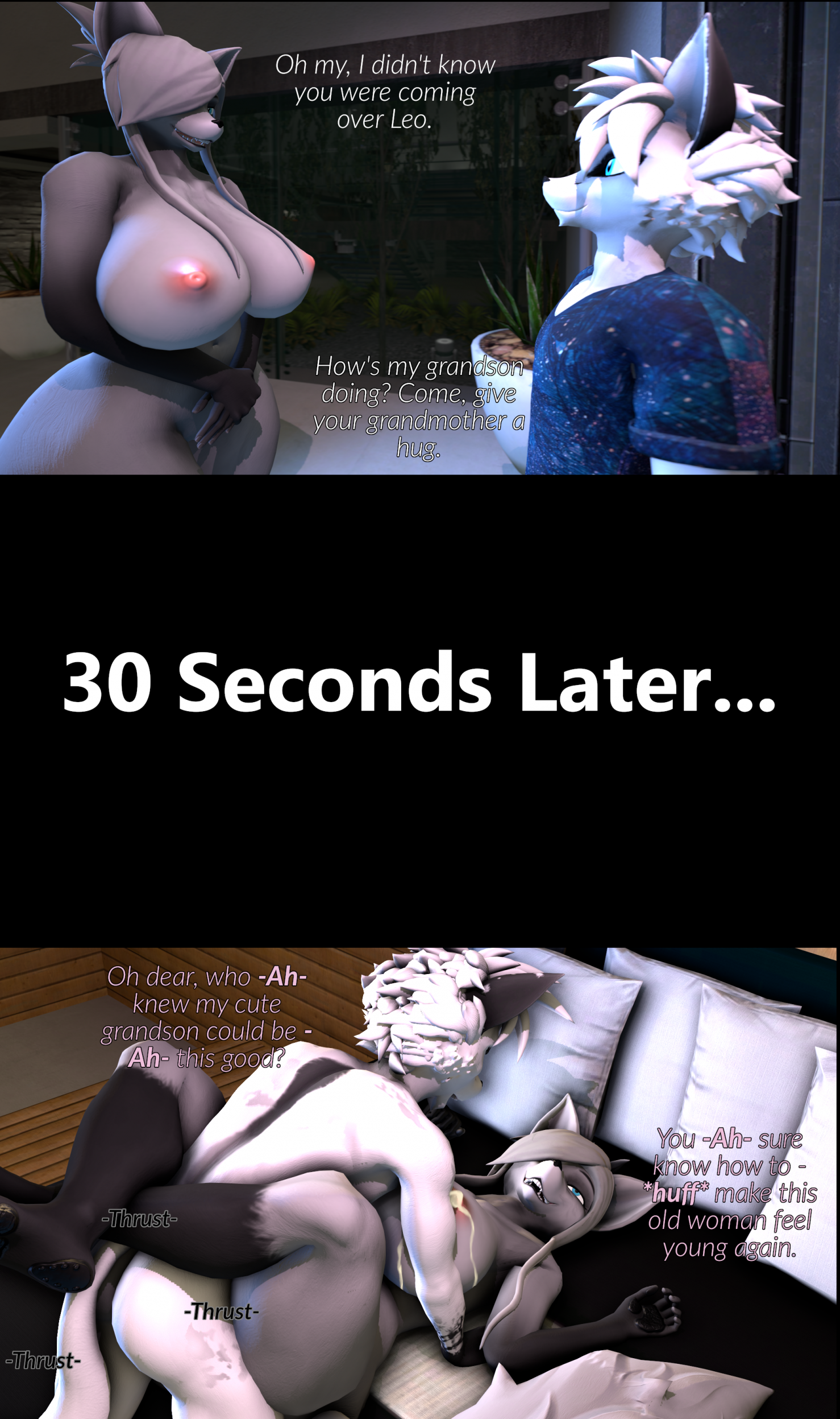 1boy 1girls 2023 3d 5_fingers absurd_res anthro anthro_female anthro_male anthro_on_anthro areola ass atoastedorange bed bedroom bedroom_sex big_areola big_ass big_breasts black_body black_fur black_markings blue_eyes bodily_fluids breast_milk breasts canid canine curvy_figure detailed_background dialogue digital_media_(artwork) domibun duo elderly elderly_anthro elderly_female elsa_(atoastedorange) elsa_(domibun) english_text female fingers fluffy fluffy_tail fox fox_boy fox_ears fox_girl fox_tail from_front_position fur furniture furry_female furry_male gilf grandchild grandchild_(lore) grandmother grandmother_(lore) grandmother_and_grandchild grandmother_and_grandchild_(lore) grandmother_and_grandson grandmother_and_grandson_(lore) grandparent grandparent_(lore) grandparent_and_grandchild grandparent_and_grandchild_(lore) grandson grandson_(lore) grandson_fucking_grandmother grandson_penetrating_grandmother grey_body grey_fur grey_hair hair hair_over_eye hair_over_one_eye hi_res huge_breasts huge_hips huge_thighs incest incest_(lore) inside lactating laying_on_back laying_on_bed leg_wrap legs_crossed leo_(atoastedorange) leo_(domibun) long_hair long_tail looking_pleasured lying male male/female mammal mature_anthro mature_female milk missionary_position moaning moaning_in_pleasure multicolored_body multicolored_fur naked naked_female naked_male nipples nude nude_anthro nude_female nude_male on_back on_bed open_mouth open_smile penetration pussy sex short_hair smile snout source_filmmaker_(artwork) tail teeth text thick_thighs two-tone_body two-tone_fur vaginal_penetration voluptuous white_body white_fur white_hair wide_hipped_anthro wide_hipped_female wide_hips