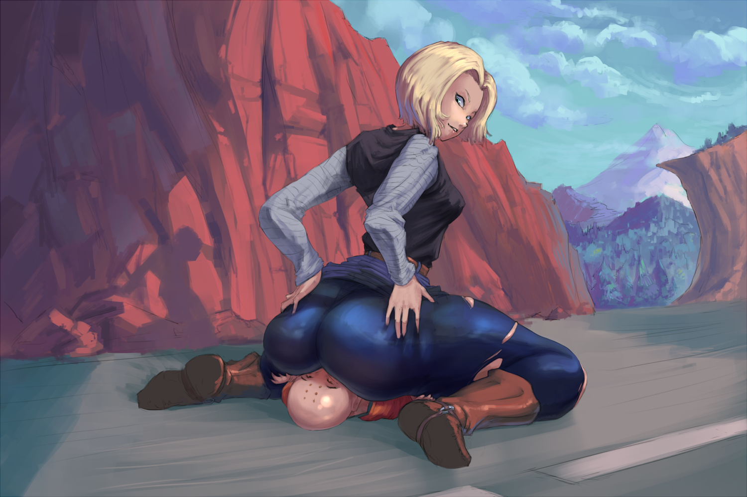 Android 18 facesitting
