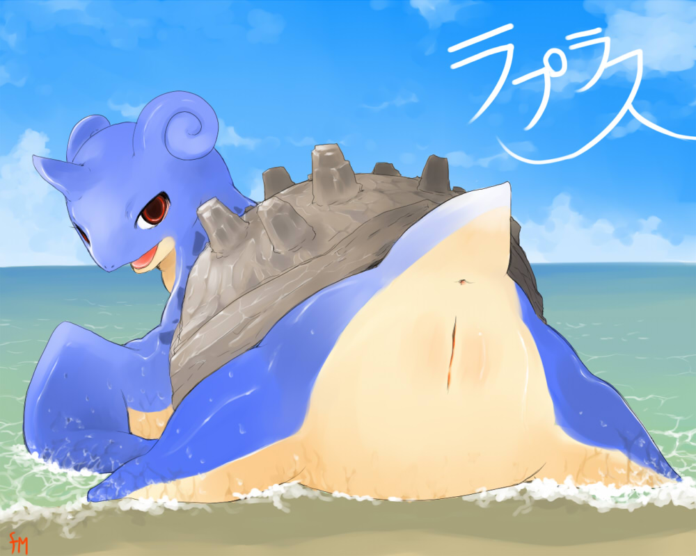 lapras, pokemon rgby, anus, beach, looking back, pokemon, presenting, pussy...