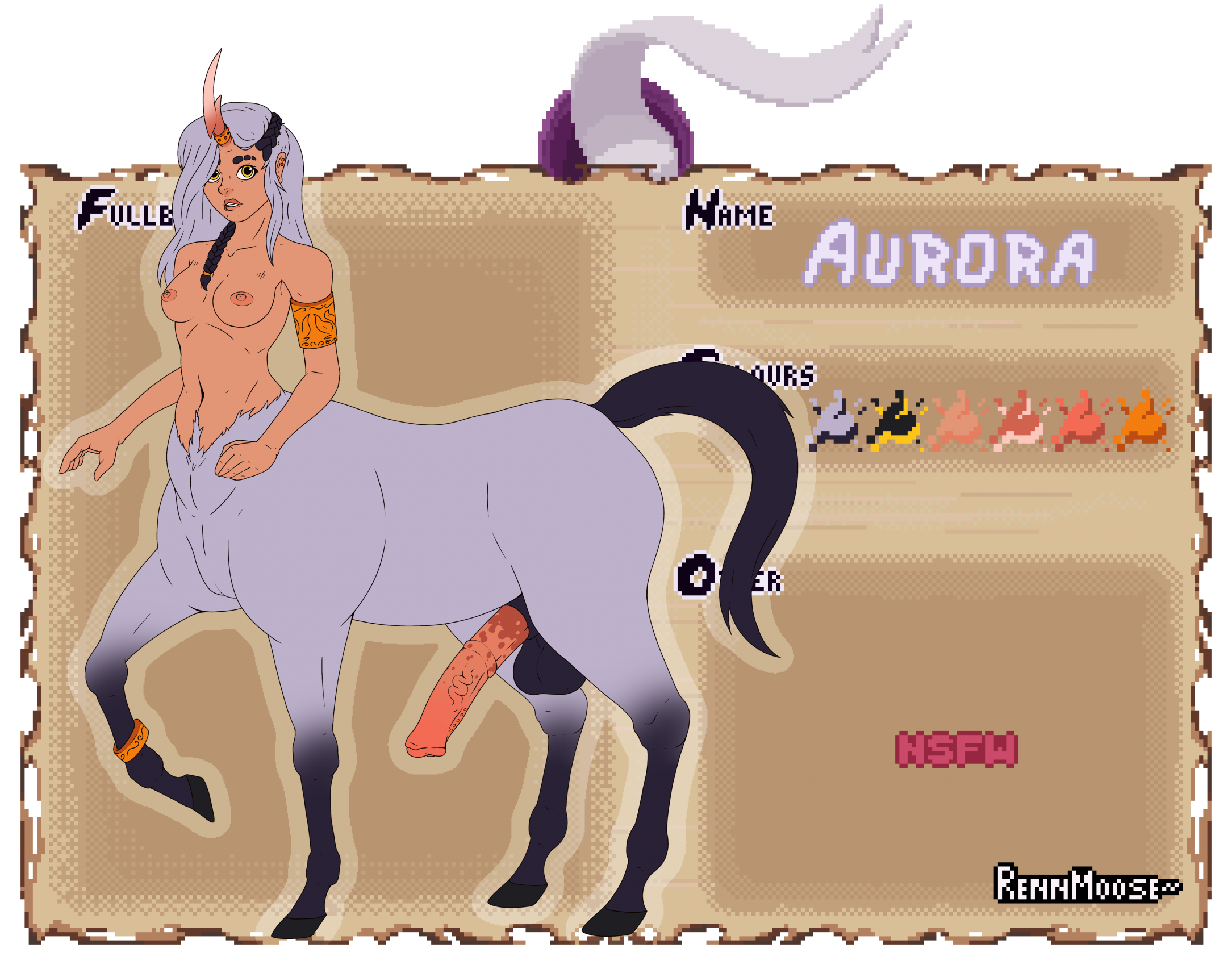 accessory animal_genitalia animal_penis aurora_(rennmoose) balls big_balls big_penis braided_hair breasts centaur ear_piercing equid equid_taur equine equine_genitalia equine_penis european_mythology facial_piercing futanari genitals greek_mythology hair herm hi_res horn horse humanoid_taur intersex lip_piercing long_hair mammal mammal_taur model_sheet mythological_creature mythological_equine mythology nipples penis piercing reference_image rennmoose solo tail taur unicorn white_hair