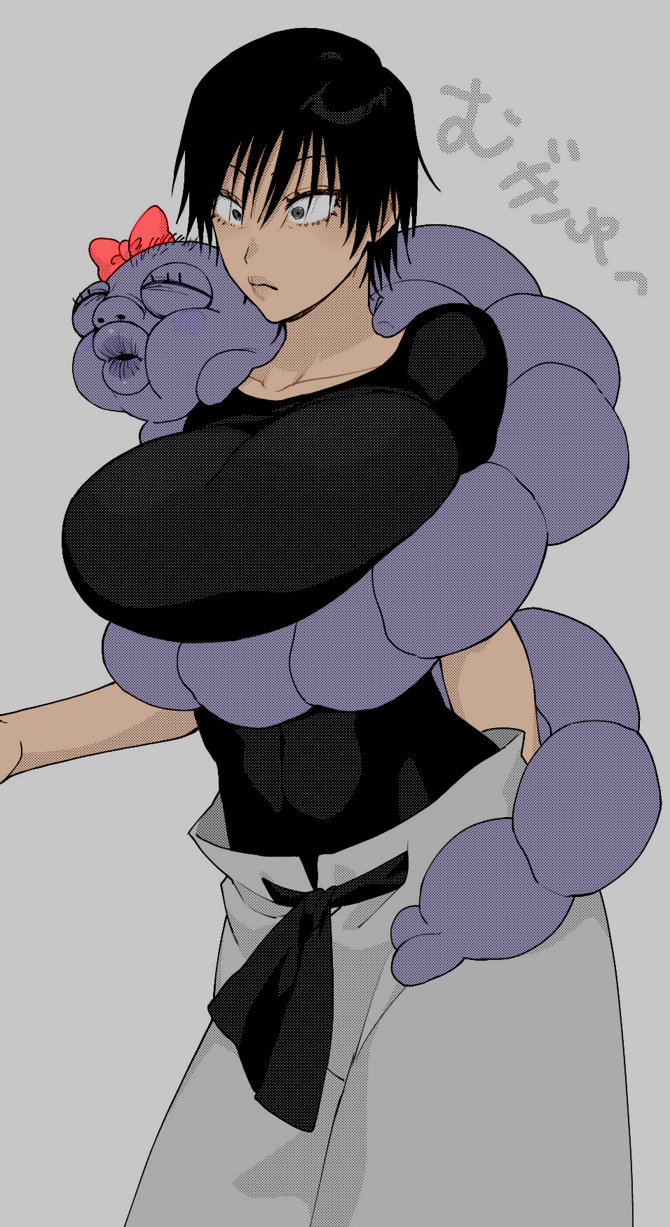 1girls ajaycolor bangs big_breasts black_and_white breasts breasts_squeezed_together caterpillar color color_edit colored colored_hair colored_inner_hair colored_sketch colored_skin edit eyelashes female female_focus female_only genderswap genderswap_(mtf) insects jujutsu_kaisen milf monochrome mother rule_63 safe_for_work shocked shocked_expression short_hair tagme tight_clothes tight_clothing toji_fushiguro tomboy worm