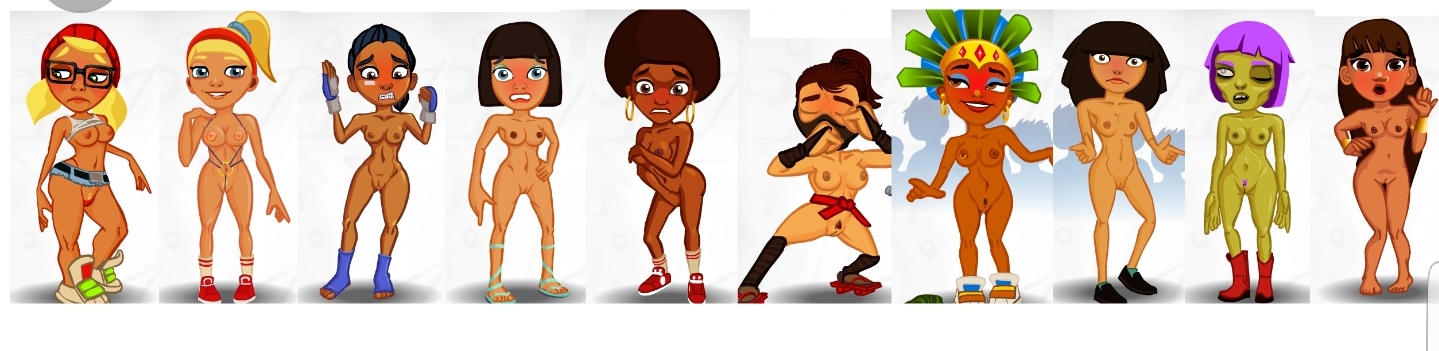 subway surfers, tagme, breasts, covering, dark-skinned female, dark skin, n...