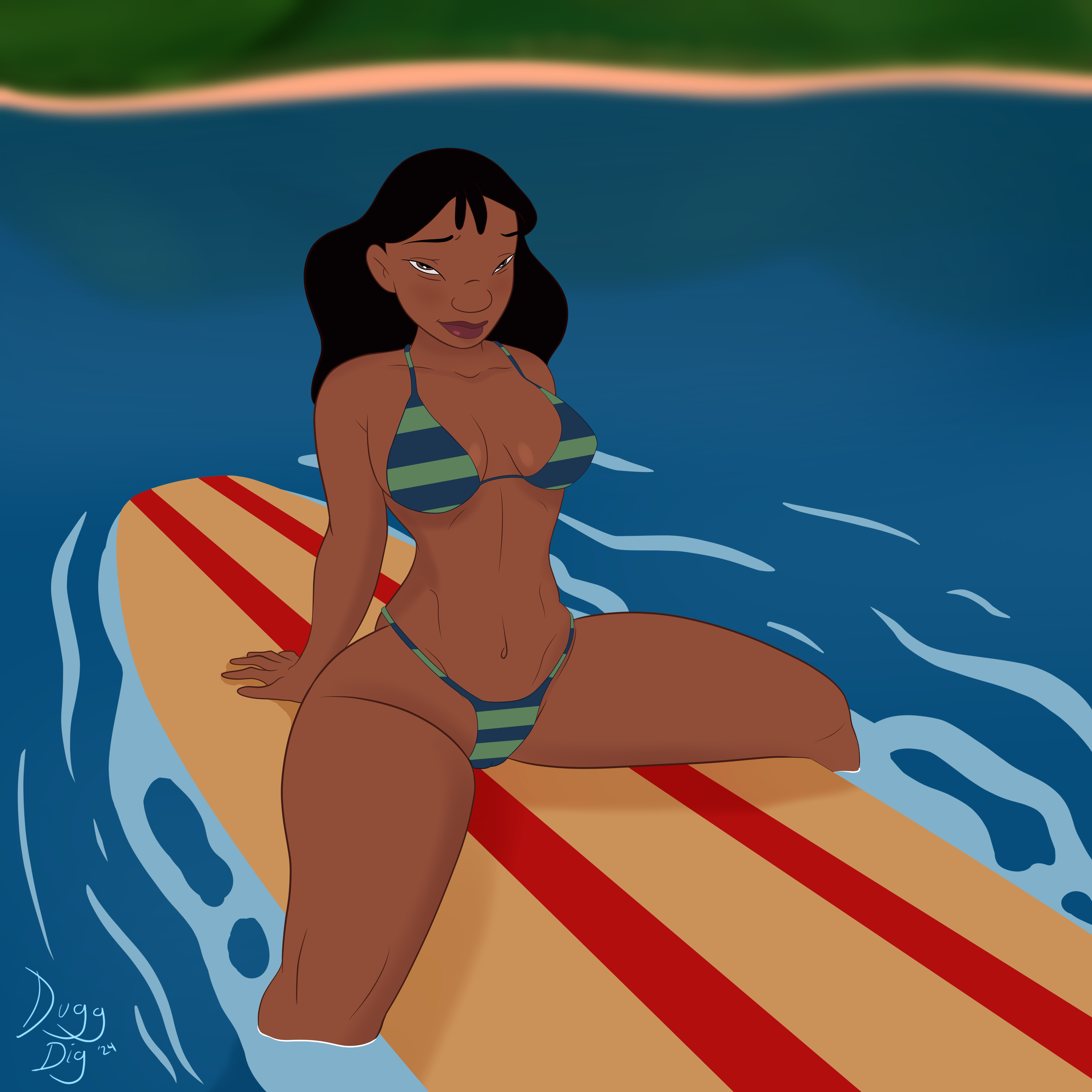 <b>nani</b> pelekai, disney, lilo and stitch, bikini, dugg dig, pinup, seductive, ...