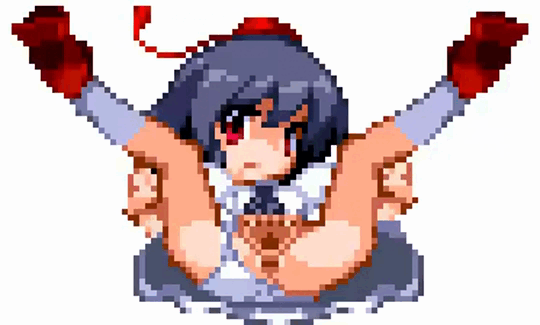 accurate_art_style accurate_body_type accurate_proportions animated benjaming6666 female loop looping_animation m.u.g.e.n mating_press not_public_mod pixel_animation pixel_art pussy shameimaru_aya spread_legs touhou vaginal_penetration vaginal_sex
