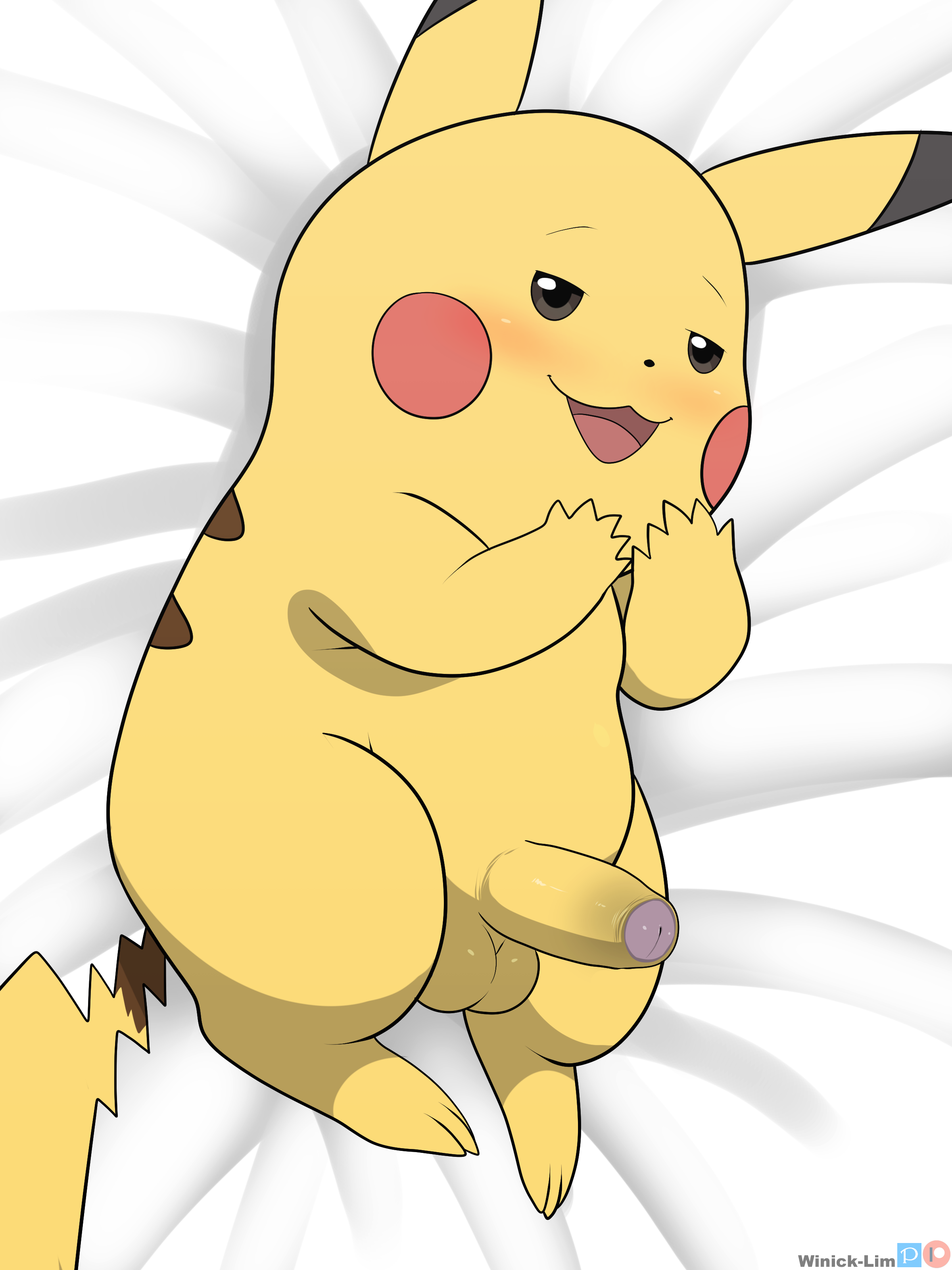 absurd_res artist_name balls bed bedroom_eyes bird's-eye_view black_ear_tips black_eyes black_nose blush brown_eyebrows brown_sclera brown_stripes dipstick_ears ear_markings erection eyebrows feet feral fingers foreskin fur furniture gay gay_anal gay_male gay_sex generation_1_pokemon genitals glans grey_glans half-closed_eyes hi_res high-angle_view homosexual homosexual_male humanoid_genitalia humanoid_genitalia_on_feral humanoid_penis humanoid_penis_on_feral looking_at_viewer lying male male/male male_penetrated mammal multicolored_ears narrowed_eyes nintendo on_back on_bed open_mouth open_smile partially_retracted_foreskin penis pikachu pokemon pokemon_(species) red_cheeks retracted_foreskin rodent seductive smile solo solo_male striped_body stripes tail toes tongue uncircumcised winick-lim yellow_body yellow_fur