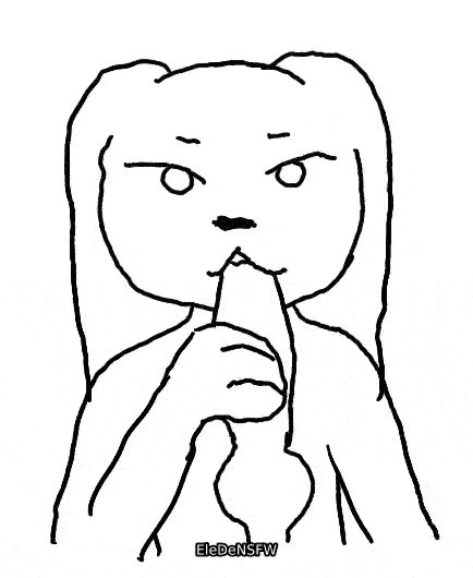 animated, simple background, animal genitalia, animal penis, anthro, canid, canine penis, deep throat, duo, eledensfw, fellatio, female, genitals, lagomorph, leporid, looking at viewer, looping animation, male, male/female, mammal, oral, penile, penis, rabbit, sex, sketchy, 