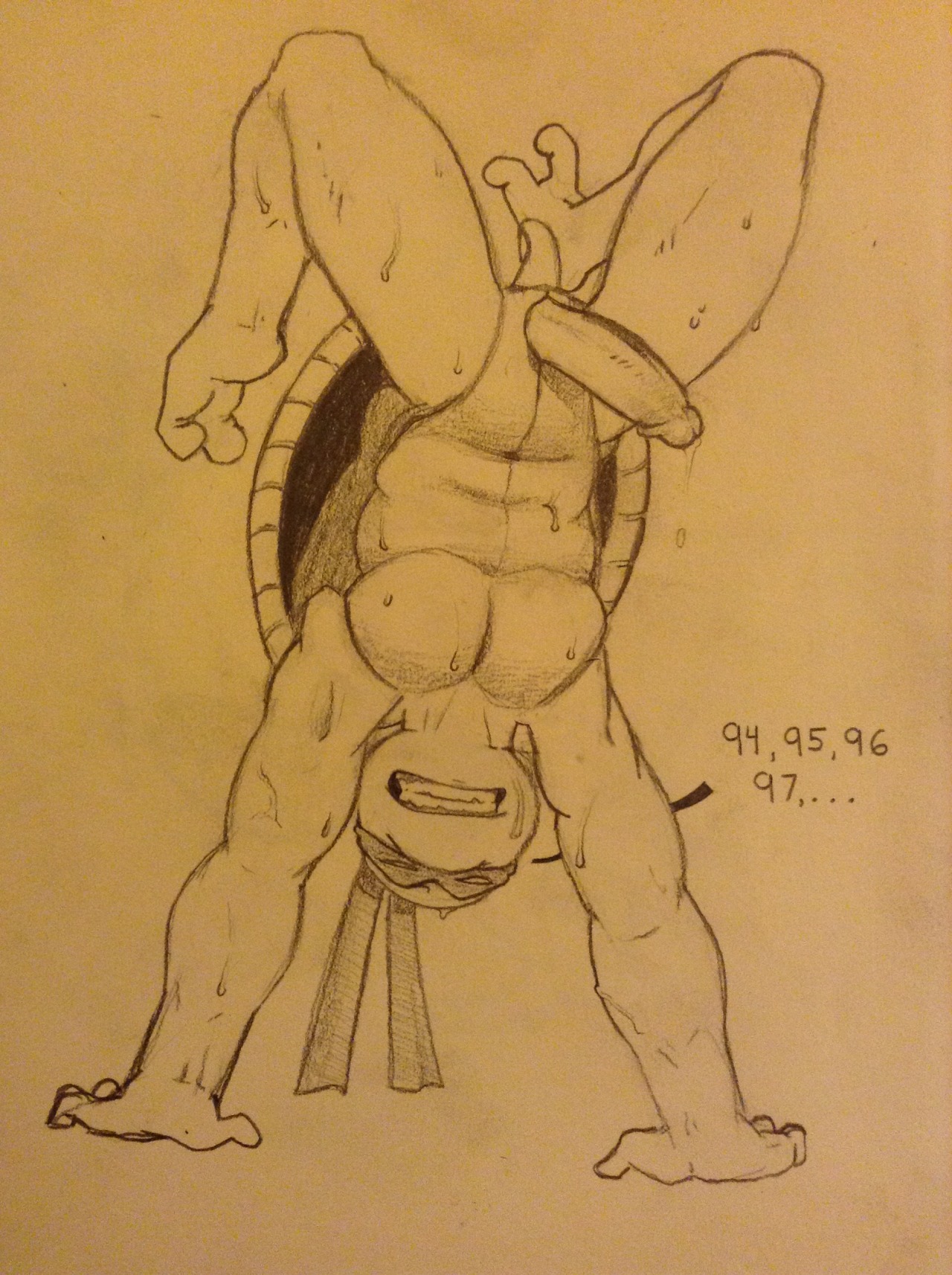 <b>ninja</b> <b>turtles</b>, anthro, erection, furry only, handstand, male, male only, pe...