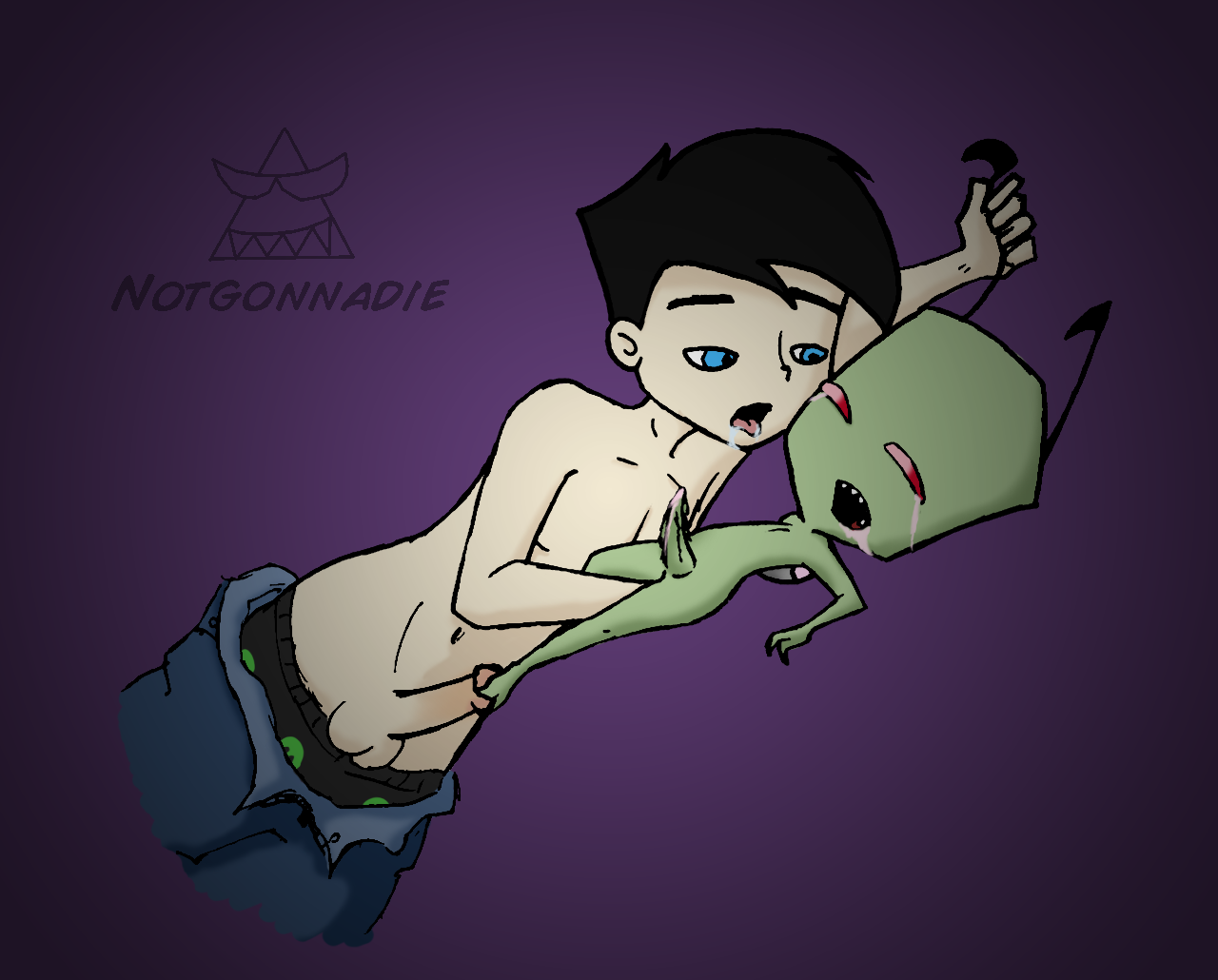 danny fenton, zim, danny phantom, invader zim, crossover, alien, gay, male,...