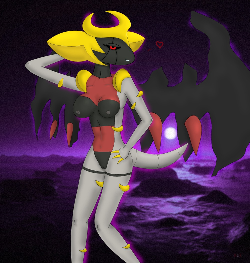 giratina34, giratina, color, pose, tagme, anthro, breasts, exposed breasts,...