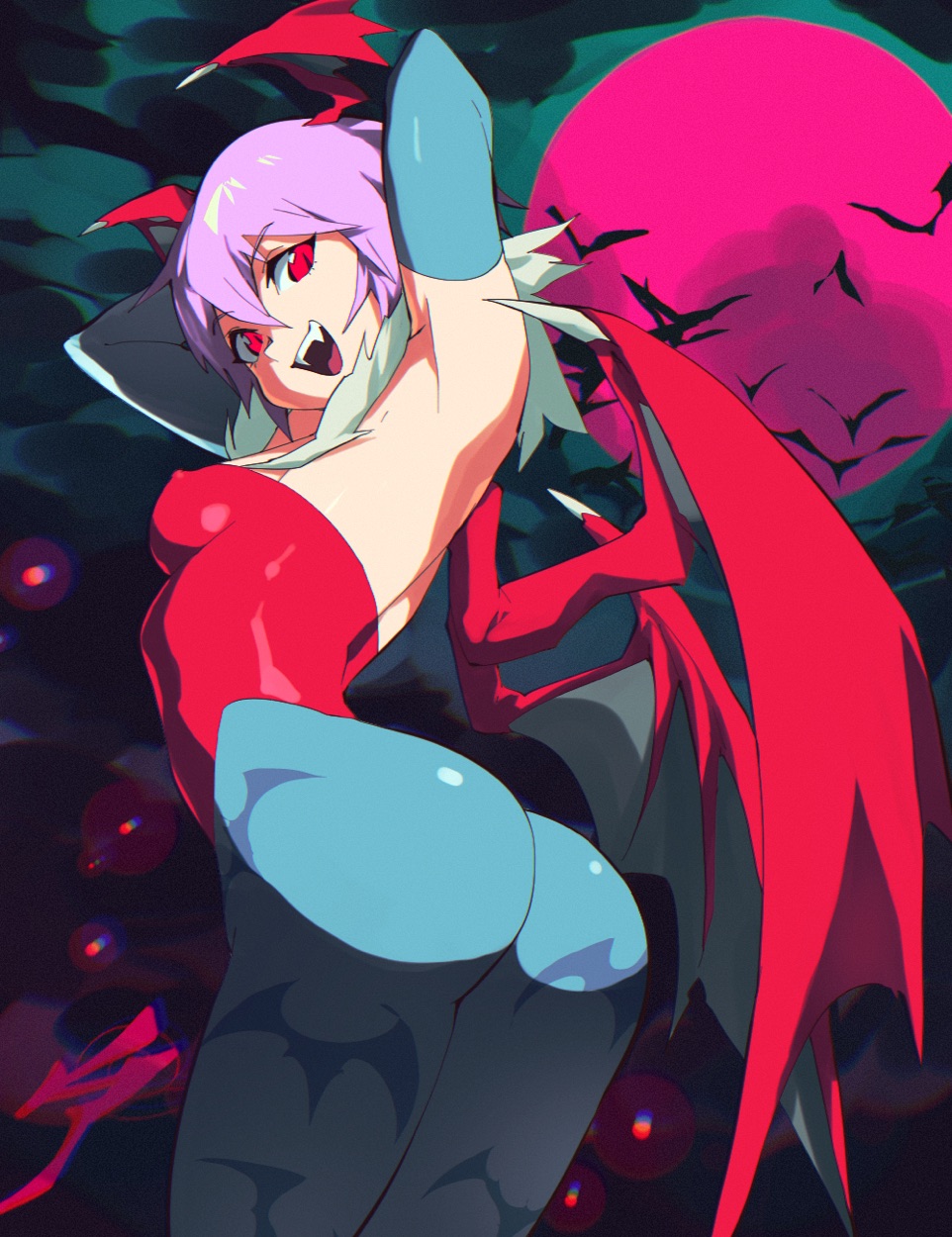 aetherion art, lilith aensland, darkstalkers, fully clothed, succubus, 