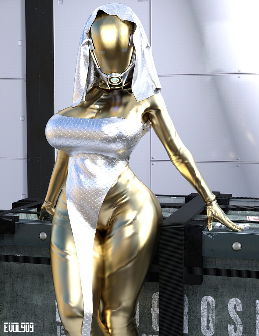 evolluisionist, original character, quarian, mass effect, 3d, pose, 1girls,...