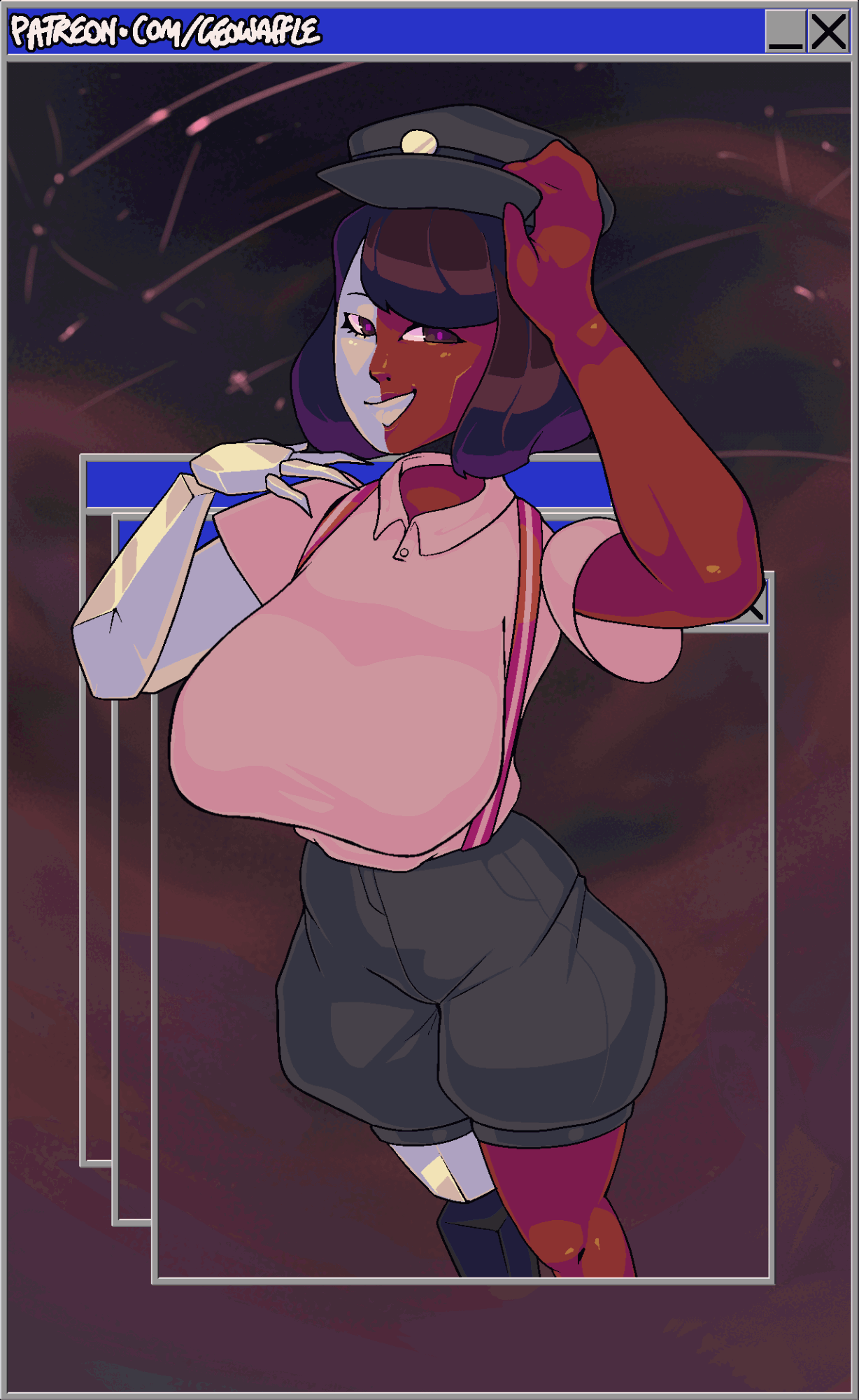 1girls alternate_version_available animated bouncing_breasts ena ena_(dream_bbq) ena_(series) geowaffle tagme