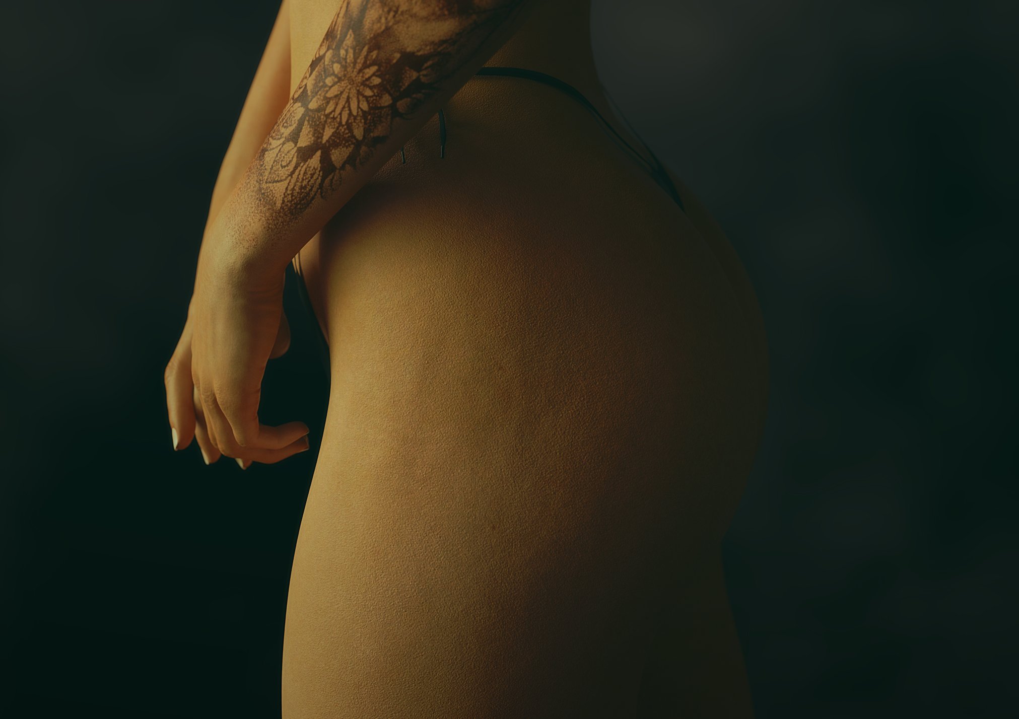 kate denson, dead by daylight, 3d, tagme, 1girls, ass, bikini, bikini bottom, lucosmico, solo female, tattoo, tattooed arm, 