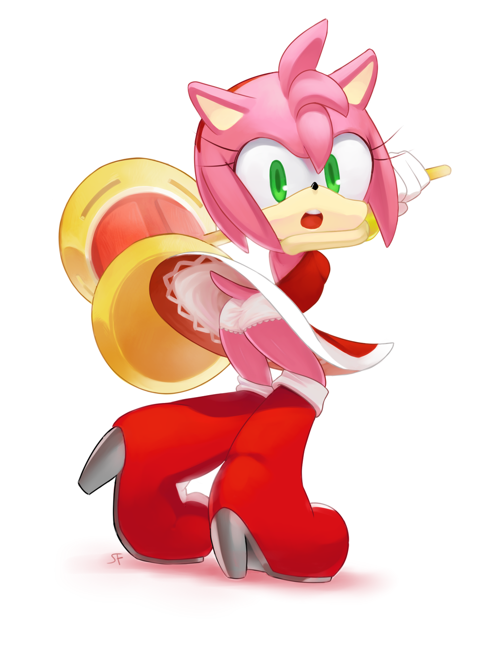 amy rose, sonic (series), angry, panties, pink fur, pink hair.