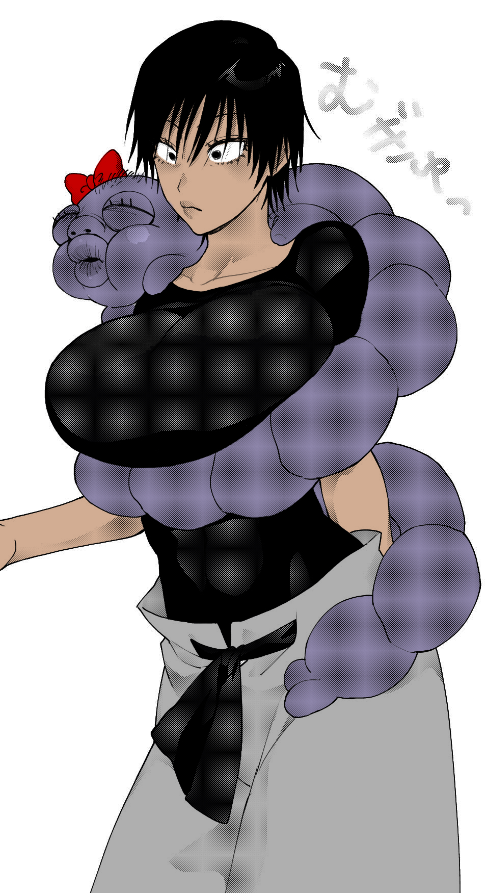 1girls ajaycolor bangs big_breasts black_and_white breasts breasts_squeezed_together caterpillar color color_edit colored colored_hair colored_inner_hair colored_sketch colored_skin edit eyelashes female female_focus female_only genderswap genderswap_(mtf) insects jujutsu_kaisen milf monochrome mother rule_63 safe_for_work shocked shocked_expression short_hair tagme tight_clothes tight_clothing toji_fushiguro tomboy worm