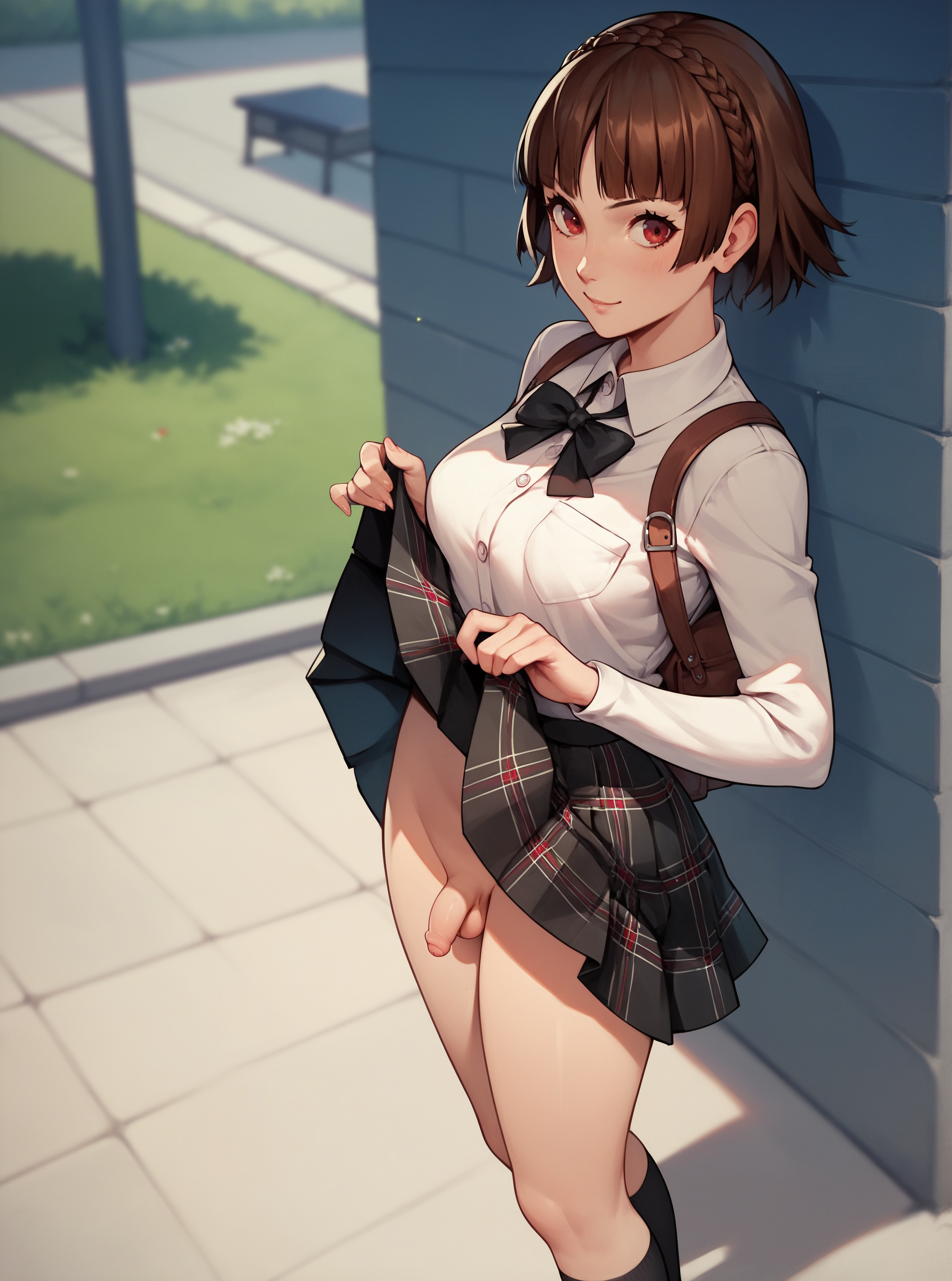 makoto niijima, atlus, persona, persona 5, tagme, ai generated, futanari, robinlover, 