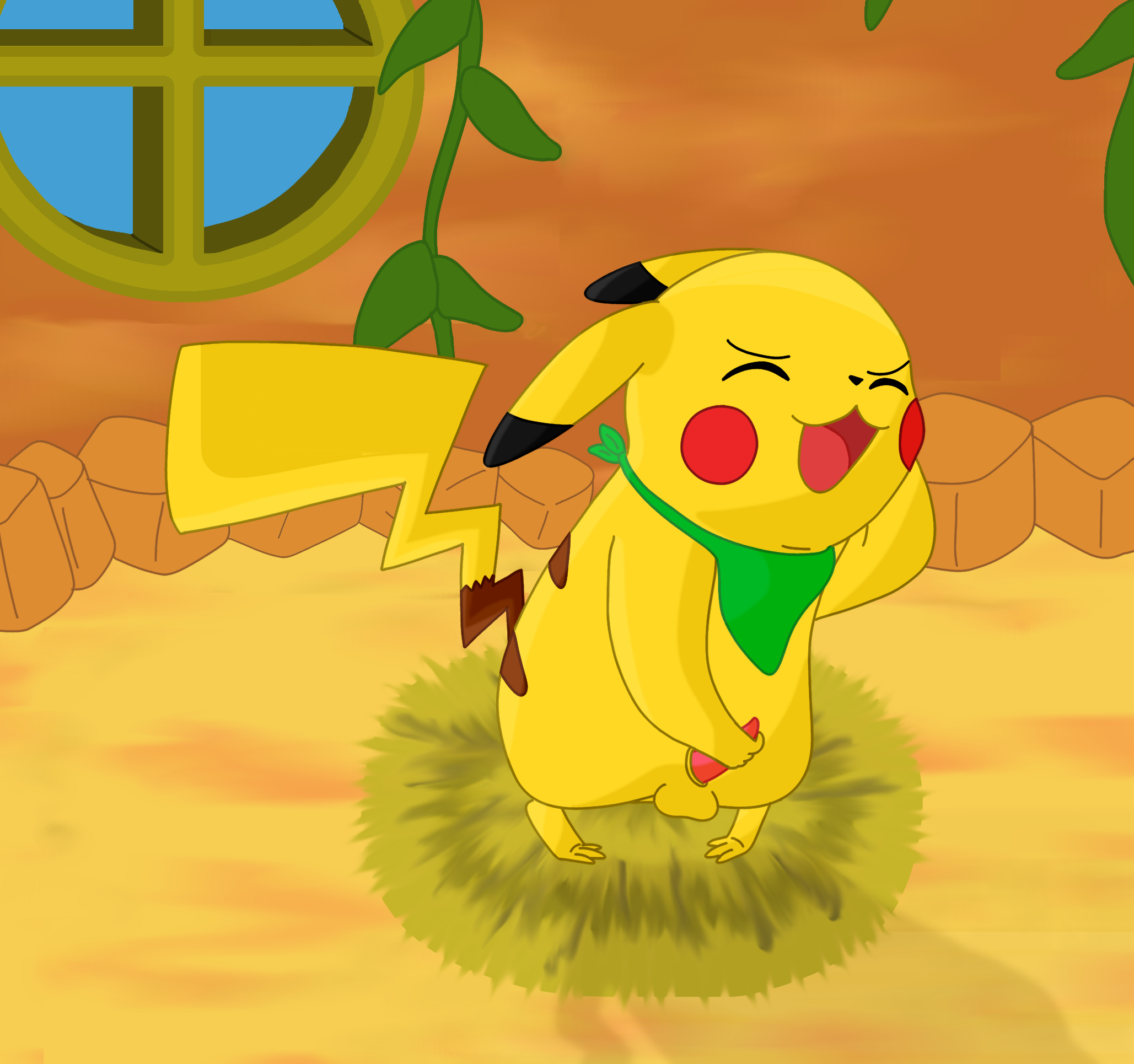 Pikachu laying down meme