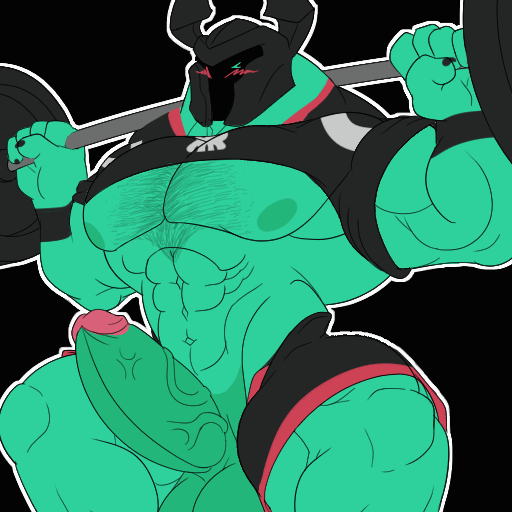 1:1 animated armor bara biceps blush body_hair bottomwear chest_hair clothing erection exercise genitals glans glowing glowing_eyes green_body green_eyes headgear helmet humanoid league_of_legends male male_only mammal mask mordekaiser morinetsu muscular muscular_male pants penis riot_games shirt short_playtime solo solo_male telegram_sticker tencent topwear weightlifting workout yaoi