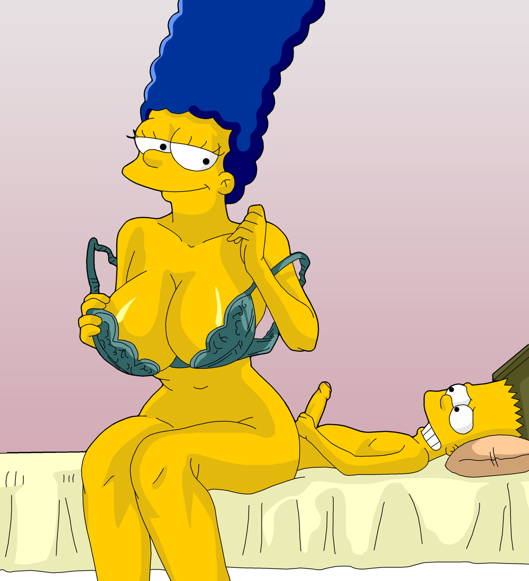 Bart cums inside marge simpson