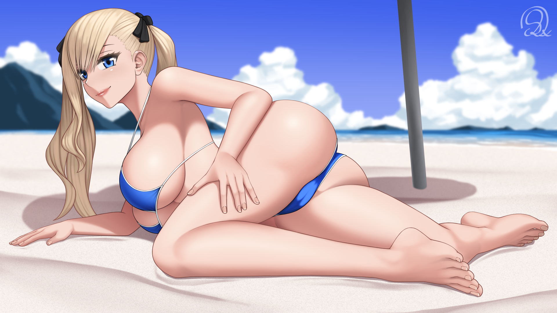 1girls ass barefoot beach bikini bikini_bottom bikini_bottom_only bikini_only bikini_top bikini_top_only blonde-haired_female blonde_hair blue_eyes boobs breasts butt edens_zero feet female female_only female_solo ocean rebecca_bluegarden rocky-ace sea seaside soles solo solo_female solo_only swimsuit swimwear toes