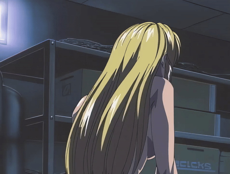 00s 1boy 1girls 2001 animated anime_screenshot ass bible_black bible_black_night_of_the_walpulgiss blonde_hair bouncing_ass breasts cowgirl_position drill_hair female huge_ass indoors long_hair minase_taki nude penis school sex shiraki_rika sideboob storage_room straddling straight tagme thighs uncensored vaginal_penetration