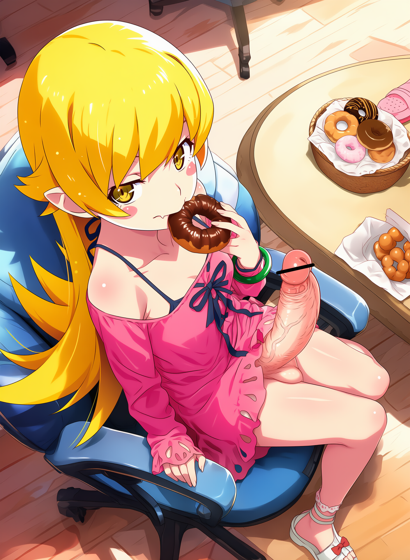 1futa ai_generated balls big_balls big_breasts big_nipples big_penis big_testicles blonde_hair breasts censored clothed clothing dickgirl erect_nipples erect_penis erection futa_only futanari huge_balls huge_breasts huge_cock huge_nipples huge_testicles intersex large_areolae large_balls large_breasts large_penis large_testicles light-skinned_futa light-skinned_futanari long_hair long_penis monogatari_(series) nipples oshino_shinobu penis scrotum solo solo_futa testicles urethra veiny_penis yellow_eyes
