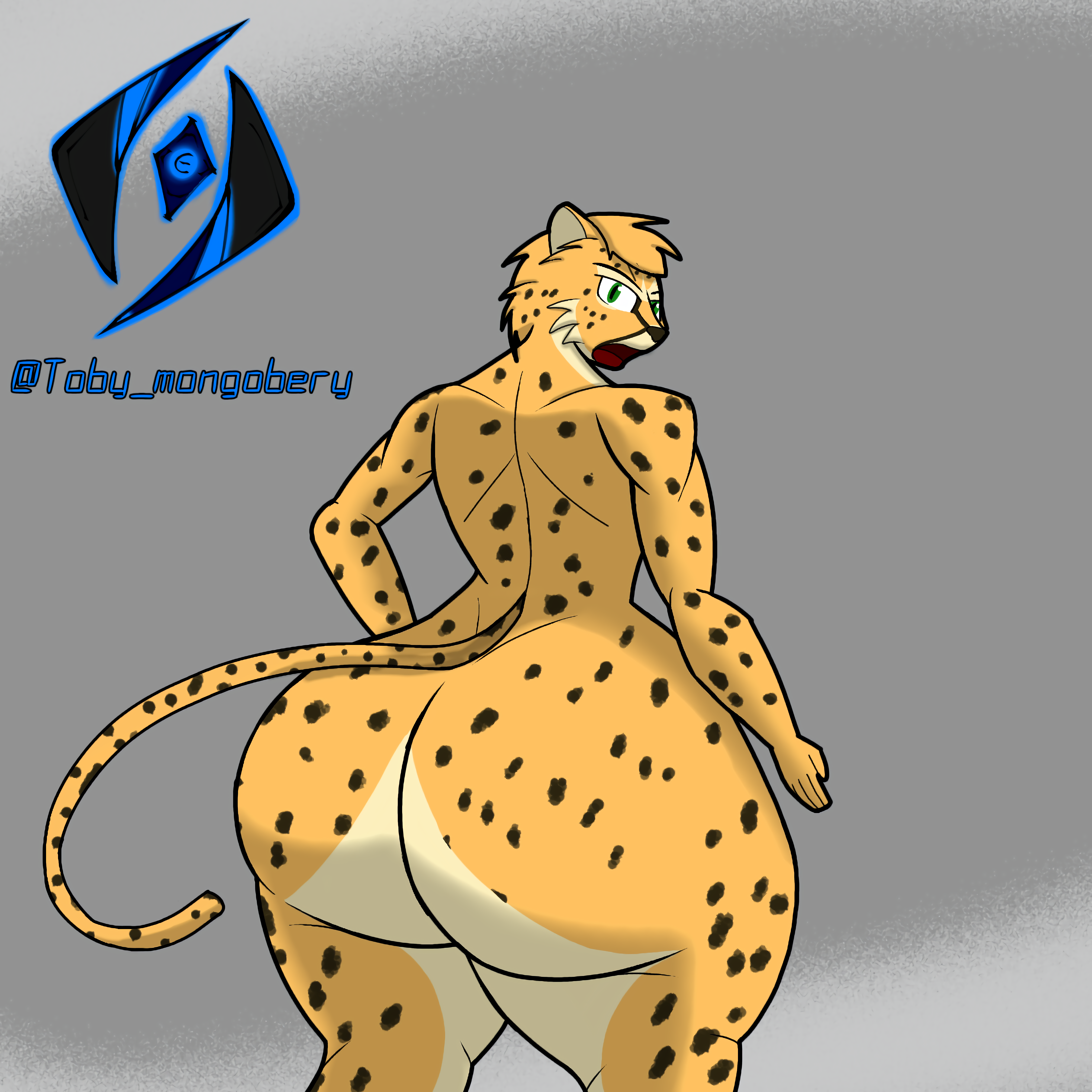 absurd_res anthro ass big_butt cheetah fan_character felid feline furry furry_only hi_res huge_butt huge_hips huge_thighs hyper hyper_butt hyper_hips hyper_thighs male mammal nude solo thick_thighs toby_mongobery wide_hips
