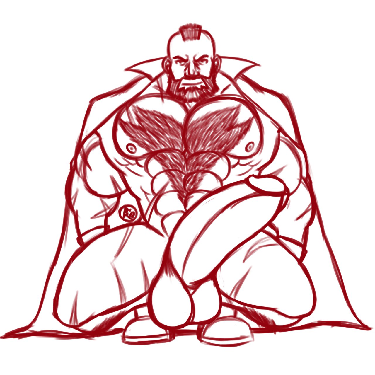 zangief, street fighter, tagme, bara, human, male, male only, muscles, solo, 