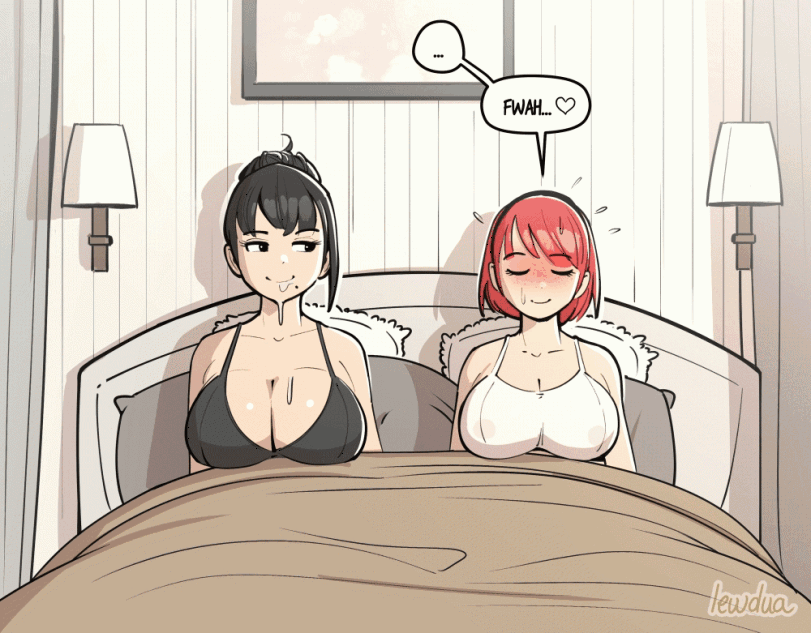 2d 2futas advertisement alison_(lewdua) anal animated asking_for_anal balls bed big_breasts black_hair breasts caught cumming full-package_futa futa_on_futa futa_only futanari gif heart hearts hearts_around_head intersex jade_(lewdua) lewdua mostly_nude motion_lines nipples penetration penis plap pussy red_hair sex slideshow speech_bubble text thought_bubble to_be_continued vagina watermark