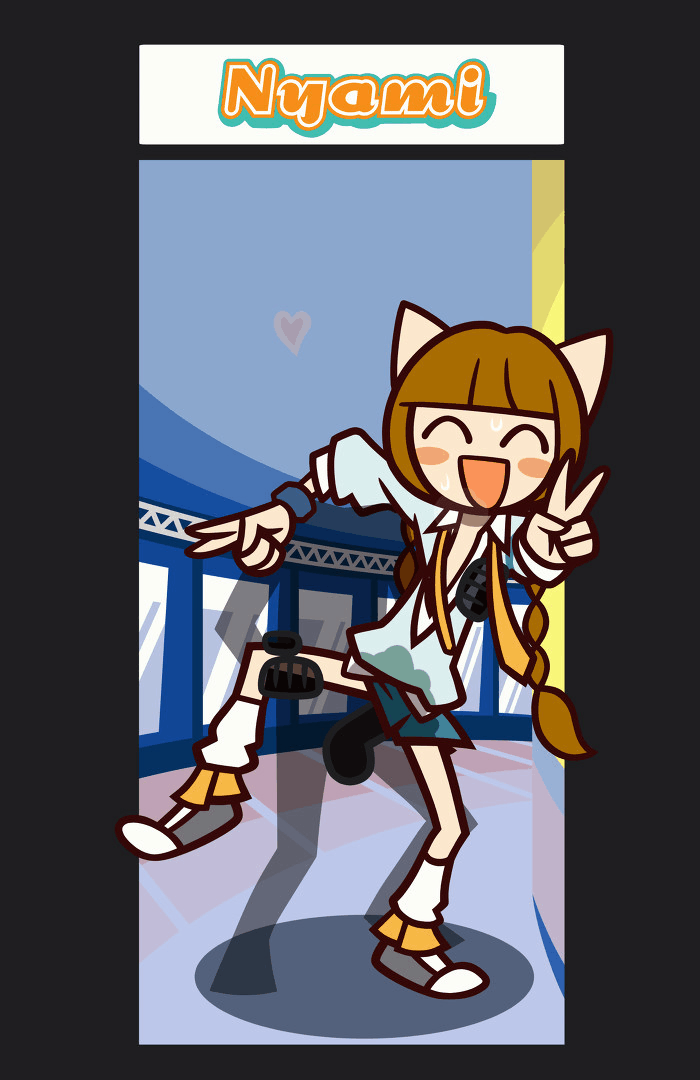 animal_humanoid animated anthro armband balls bangs bemani blush bodily_fluids breath brown_hair closed_eyes clothed clothed_sex clothing duo faceless_character faceless_male felid felid_humanoid feline feline_humanoid female female_penetrated flat_chested footwear from_behind_position genital_fluids genitals gesture hair hand_gesture happy happy_sex heart_reaction hearts_around_head humanoid konami kurehappa male male/female male_penetrating male_penetrating_female mammal mammal_humanoid necktie nyami_(pop'n_music) one_leg_up open_mouth penetration penile penile_penetration penis penis_in_pussy pop'n_music pussy raised_leg sex shoes twintails_(hairstyle) v_sign vaginal_fluids vaginal_penetration wet wet_clothing