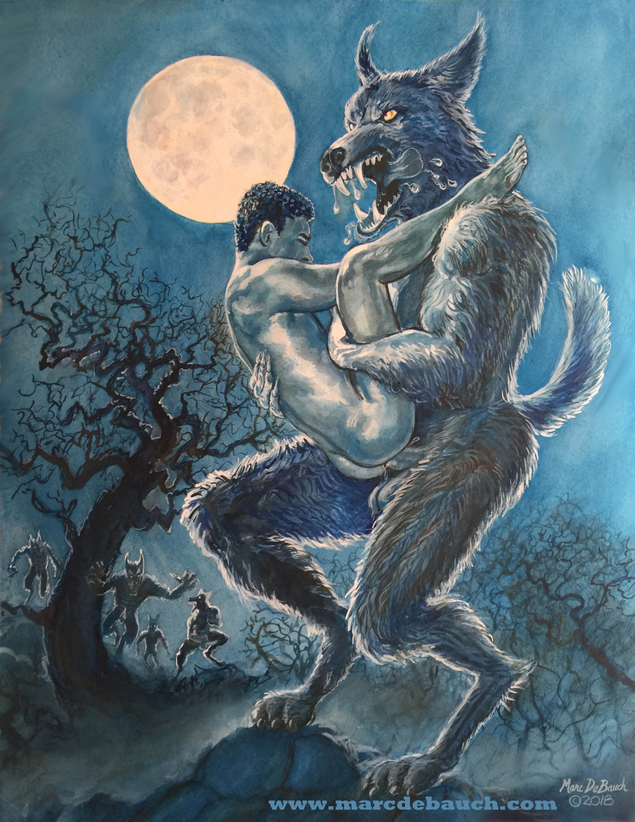 Gay erotic werewolf posters & plaques