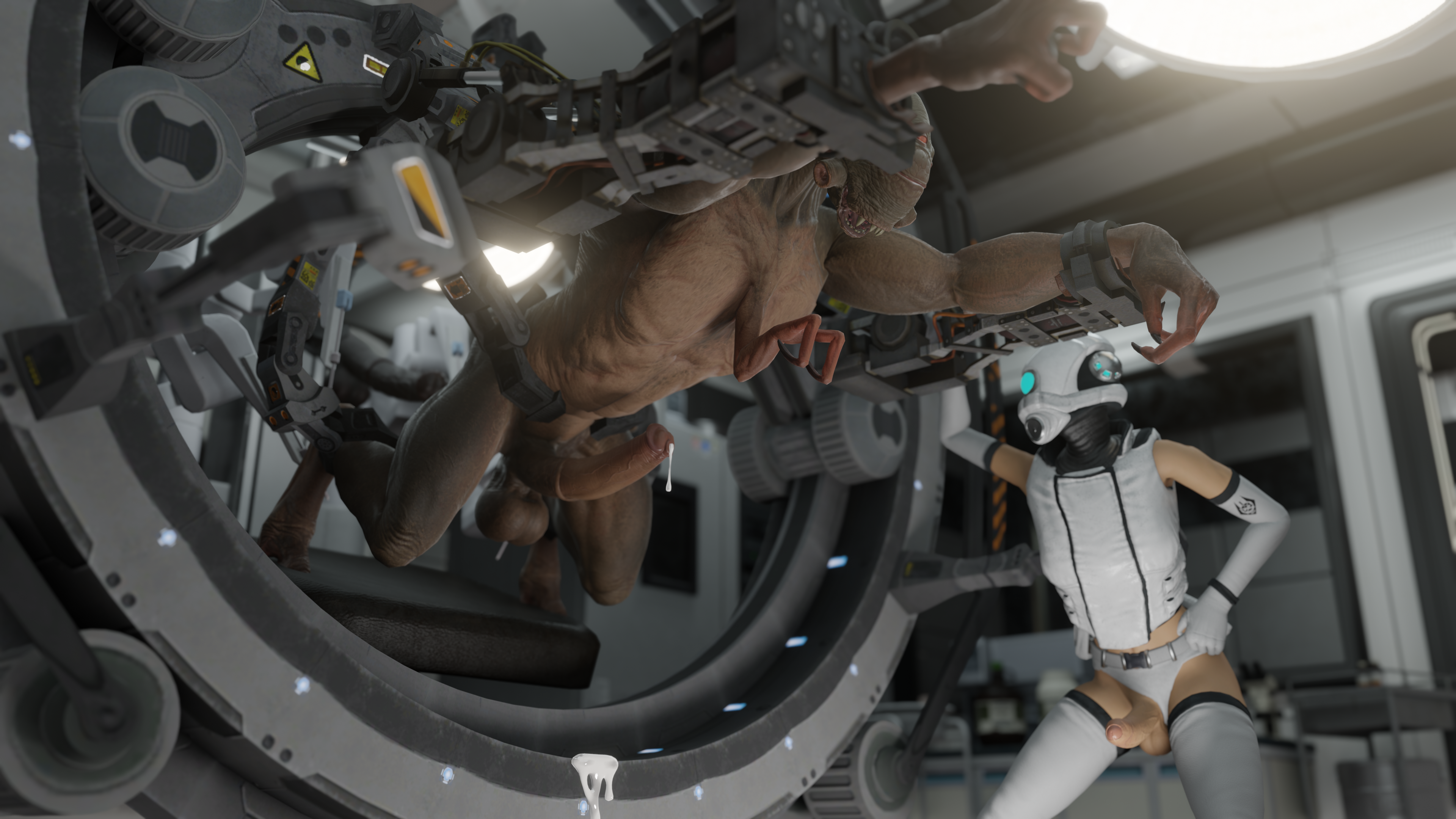 vortigaunt, black mesa, half-life, 3d (artwork), absurd res, blender (software), digital media (artwork), hi res, alien, animal genitalia, animal penis, armor, being watched, blender eevee, bodily fluids, bondage, clothed, clothing, clothing aside, combine elite, cum, cum drip, cum string, dicidius, dildo, dripping, duo, equine penis, erection, foreskin, fucking machine, genital fluids, genitals, gynomorph, headgear, helmet, human, humanoid, immobilization, intersex, laboratory, looking at another, machine, male, mammal, not furry, nude, partially clothed, partially retracted foreskin, penis, questionable consent, restrained, restraint device, sex toy, underwear, underwear aside, video games, 