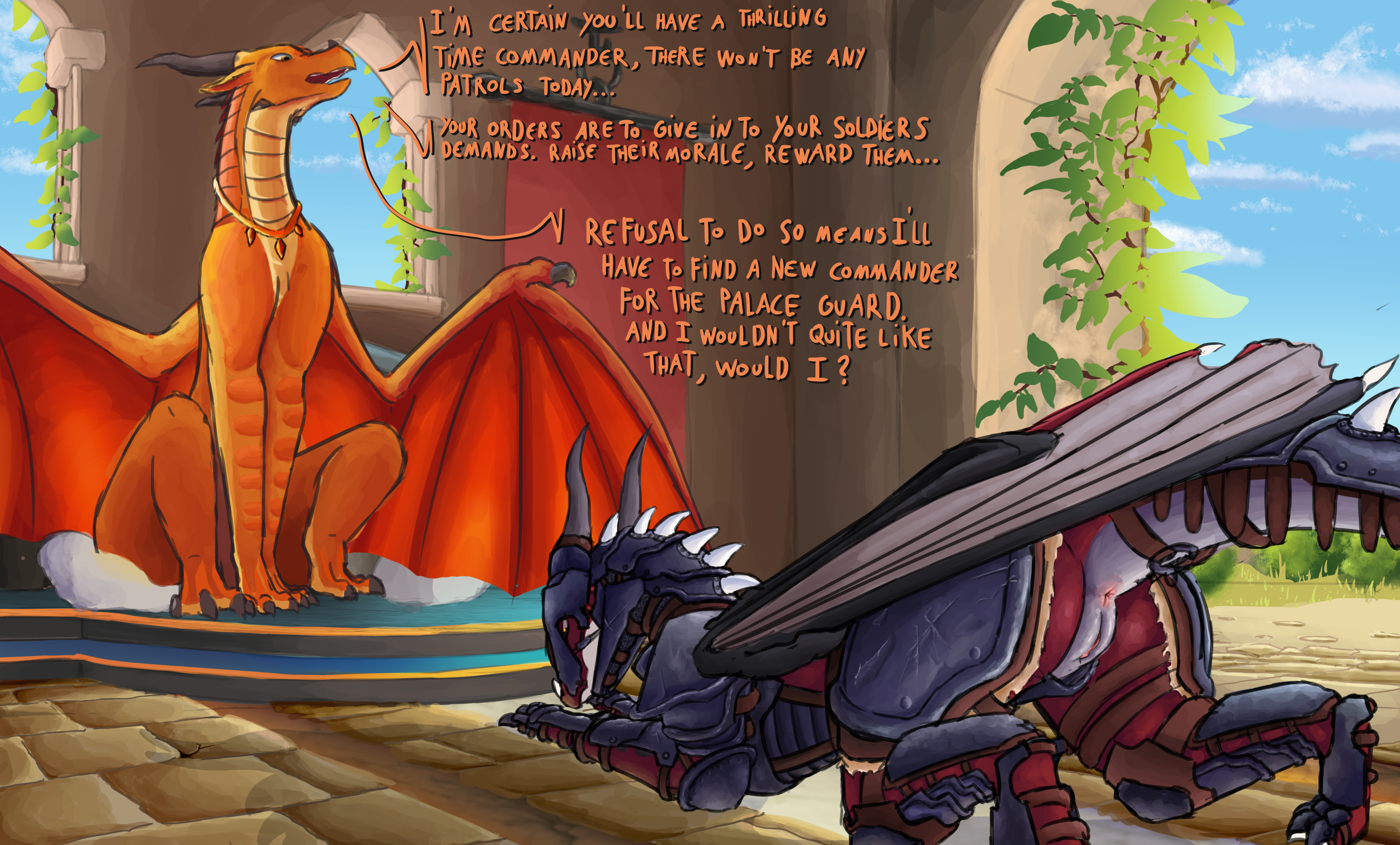 wings of fire, absurd res, hi res, text, armor, ass, dragon, dragonsponies,...