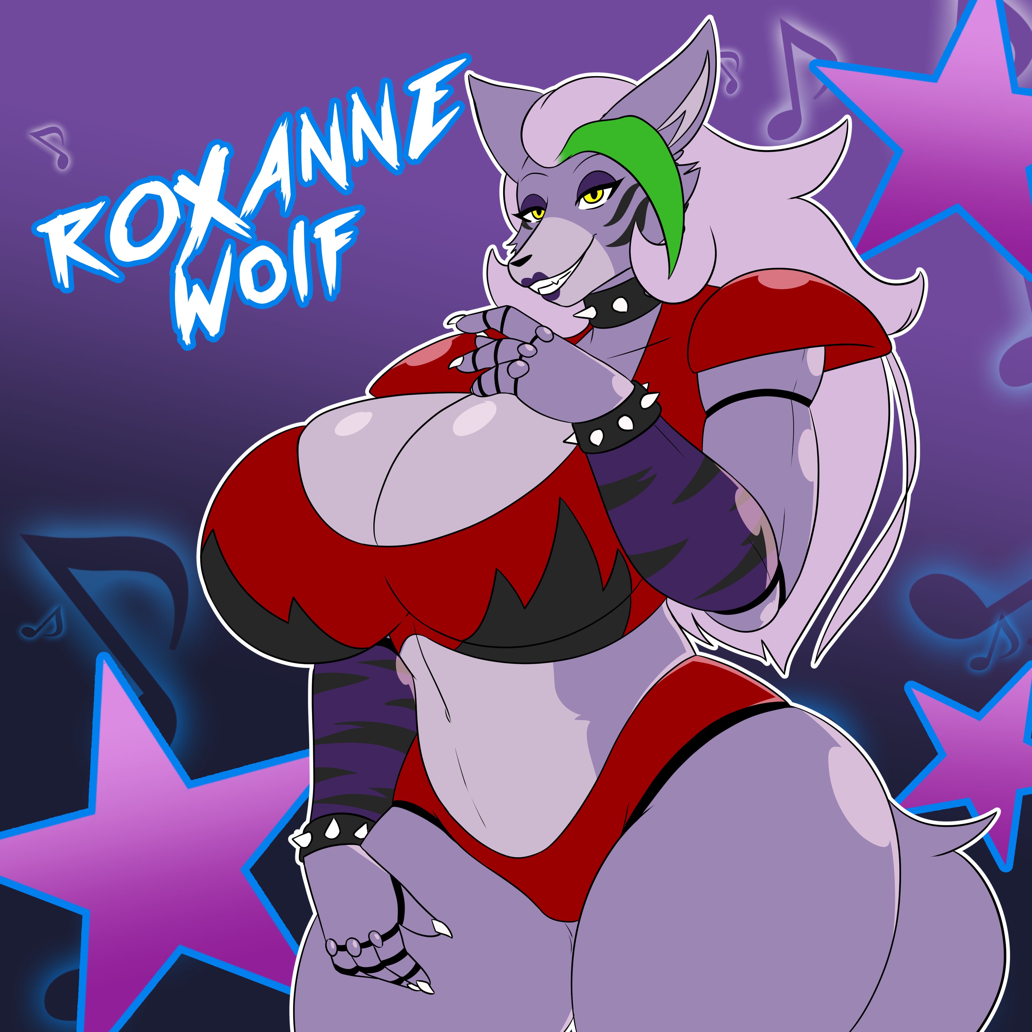 roxanne wolf (fnaf), tagme, big breasts, female, fnaf, furry, huge breasts,...