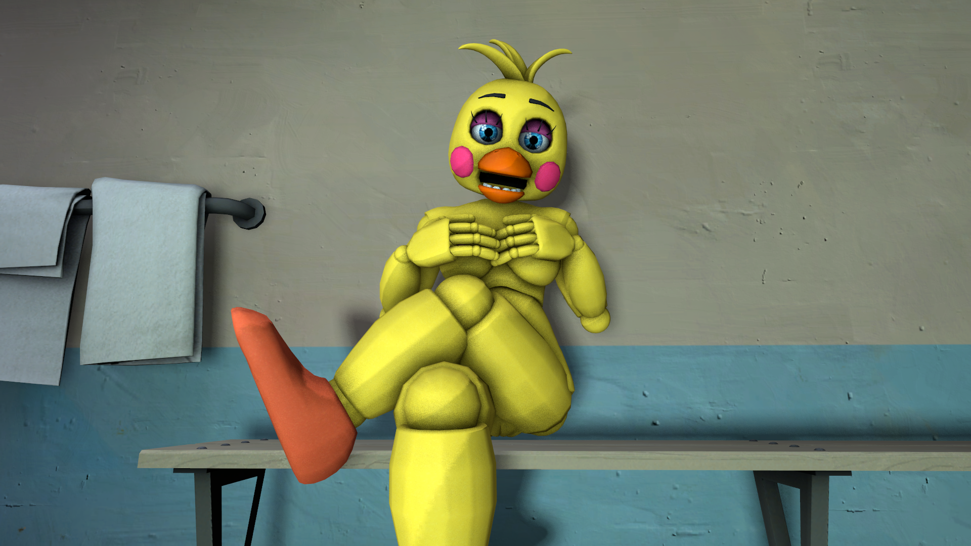 chica (fnaf), chica the chicken, toy chica (fnaf), sfm, source filmmaker, a...