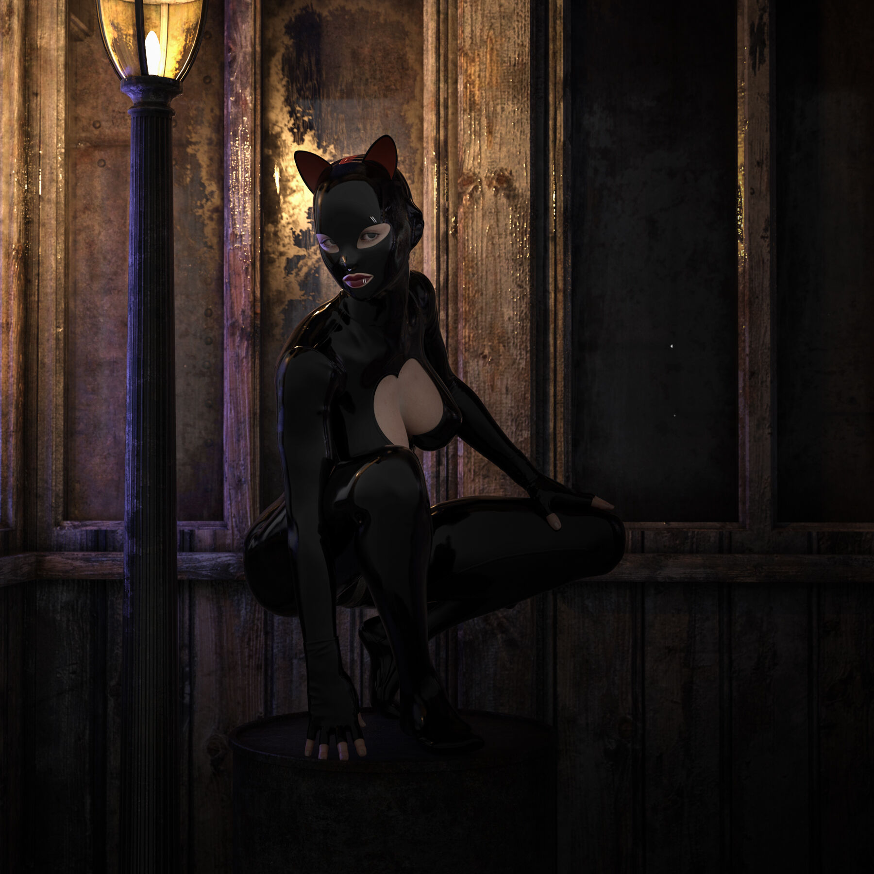slushe (website), 3d, tagme, 1girls, 2022, bodysuit, digitaldemise, female, female only, fingerless gloves, gloves, large breasts, solo, solo female, 