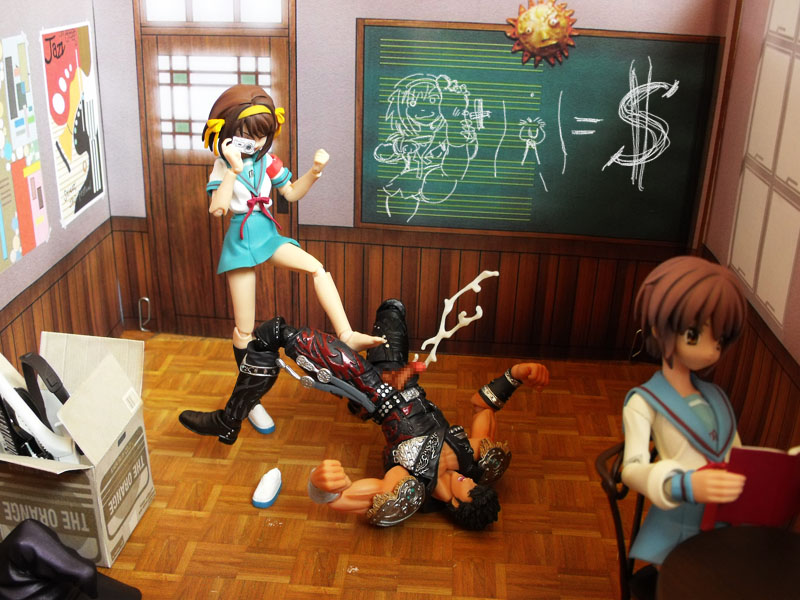 kenshiro, suzumiya haruhi, fist of the north star, suzumiya haruhi no yuuutsu, censored, 