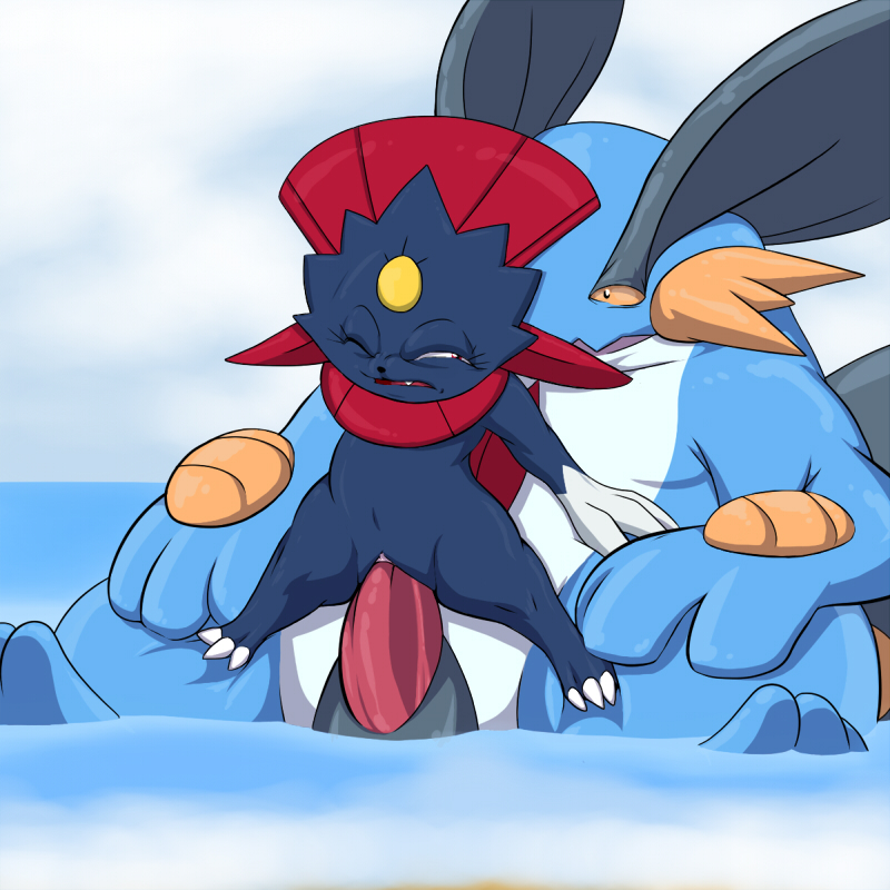 tderek99, swampert, weavile, nintendo, color, black fur, blue skin, claws, female, front view, fur, interspecies, male, nude, penis, pokemon, pussy, sex, size difference, straight, vaginal penetration, vulva, white skin, 